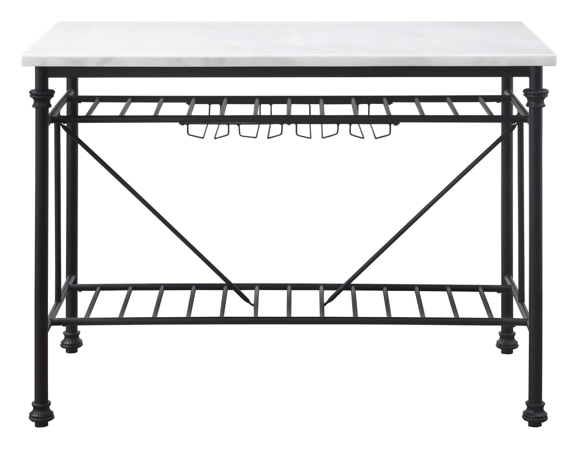 Mera Wood/Metal/Artificial Stone Kitchen Island