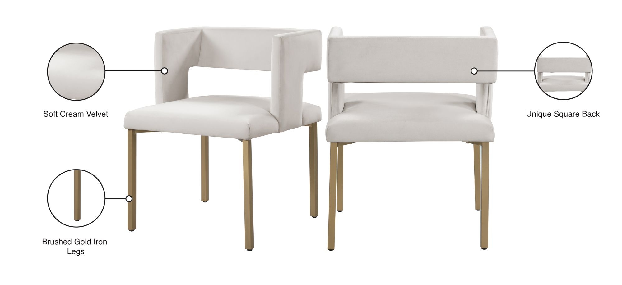 Caleb Dining Chair with Iron Legs