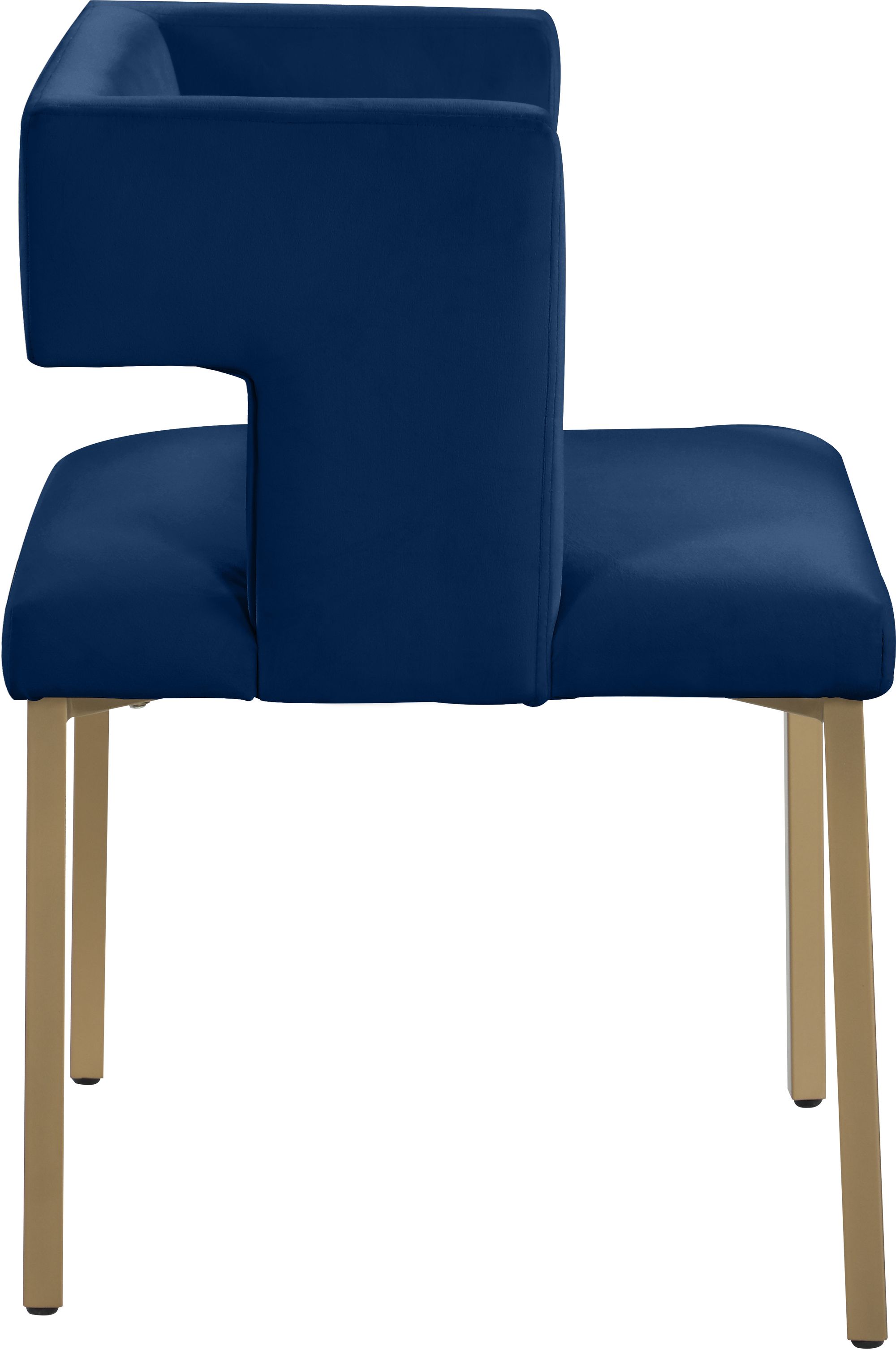 Caleb Velvet Dining Chair with Brushed Gold Iron Legs