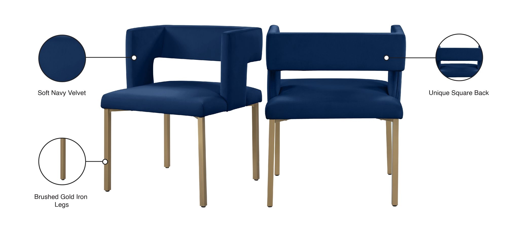 Caleb Dining Chair with Iron Legs