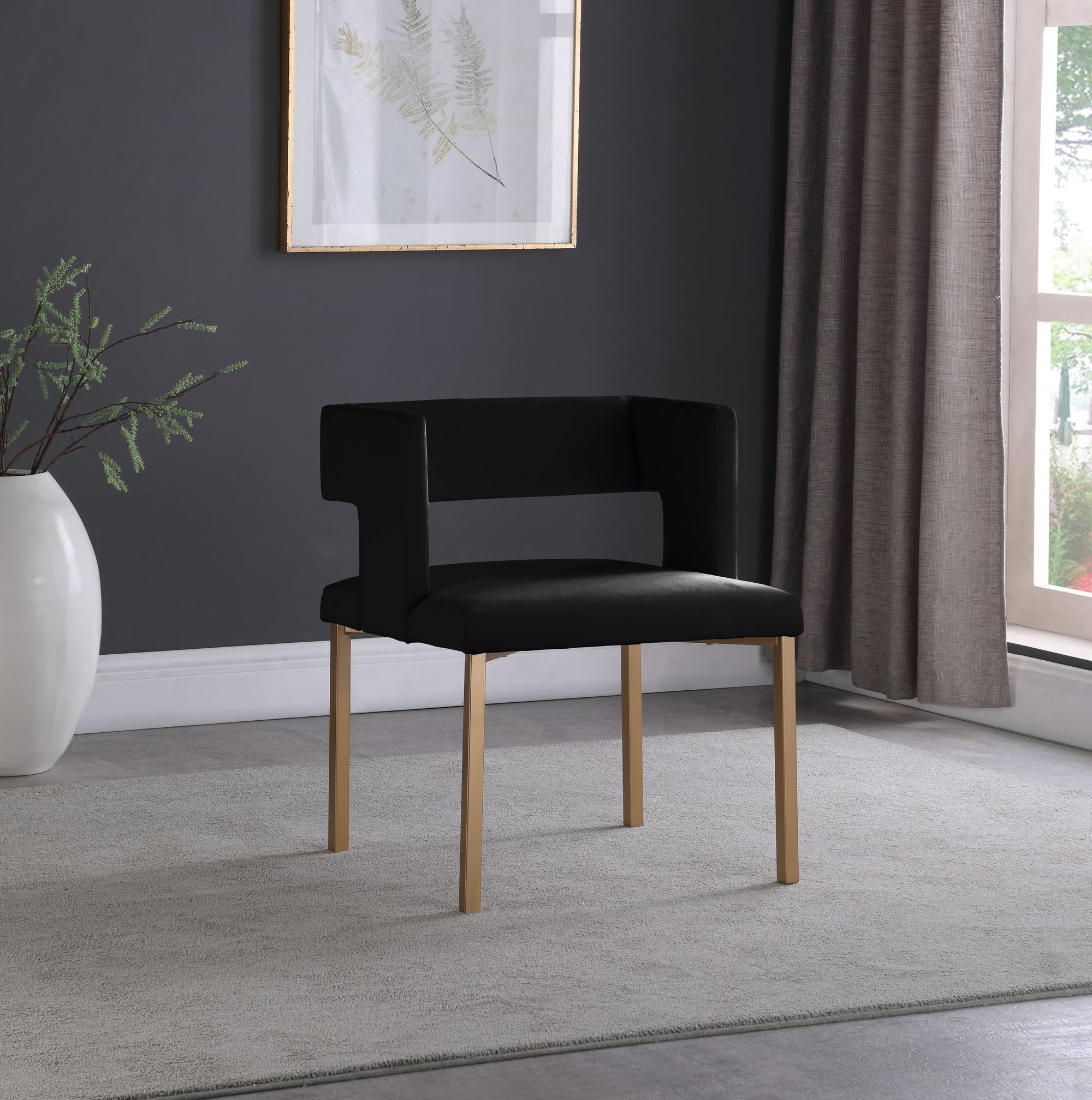 Caleb Dining Chair with Iron Legs