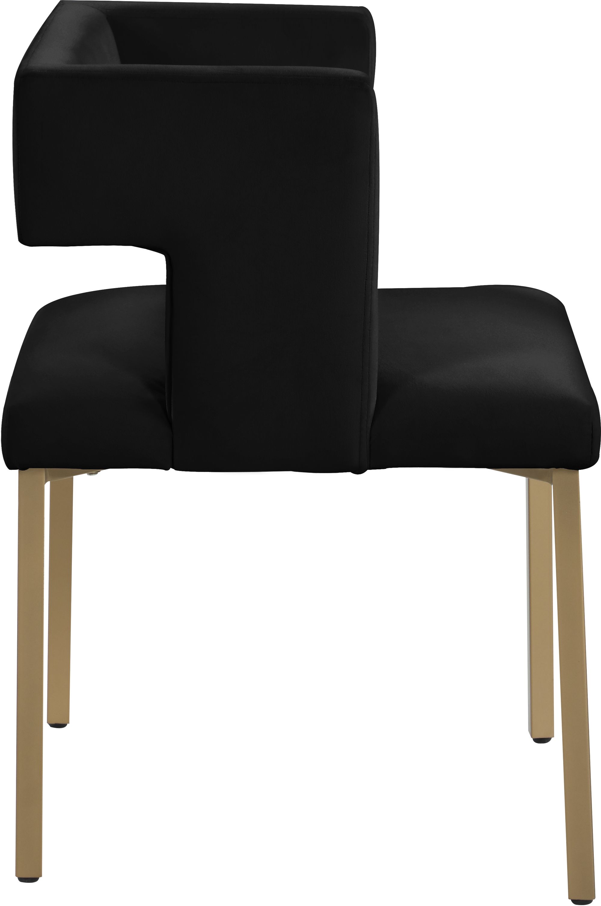 Caleb Velvet Dining Chair with Brushed Gold Iron Legs