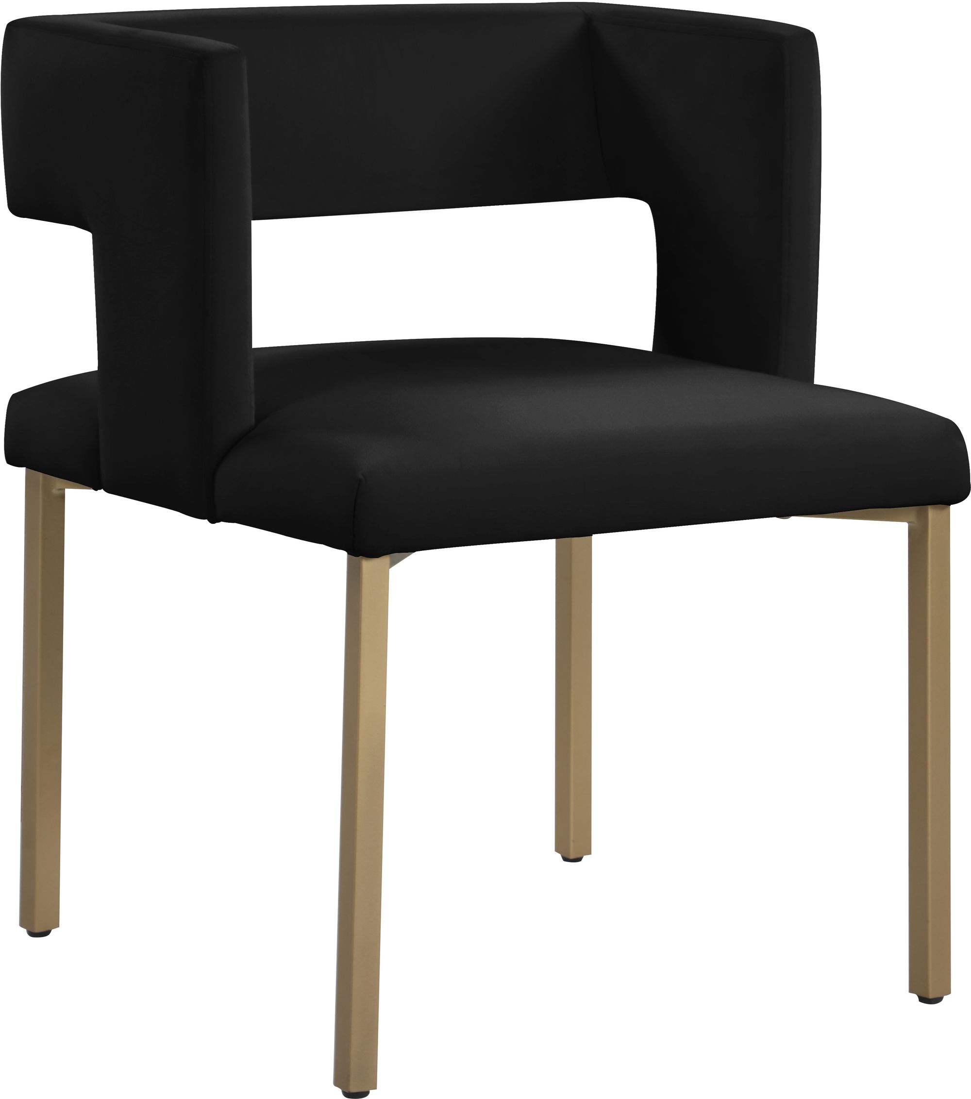 Caleb Velvet Dining Chair with Brushed Gold Iron Legs