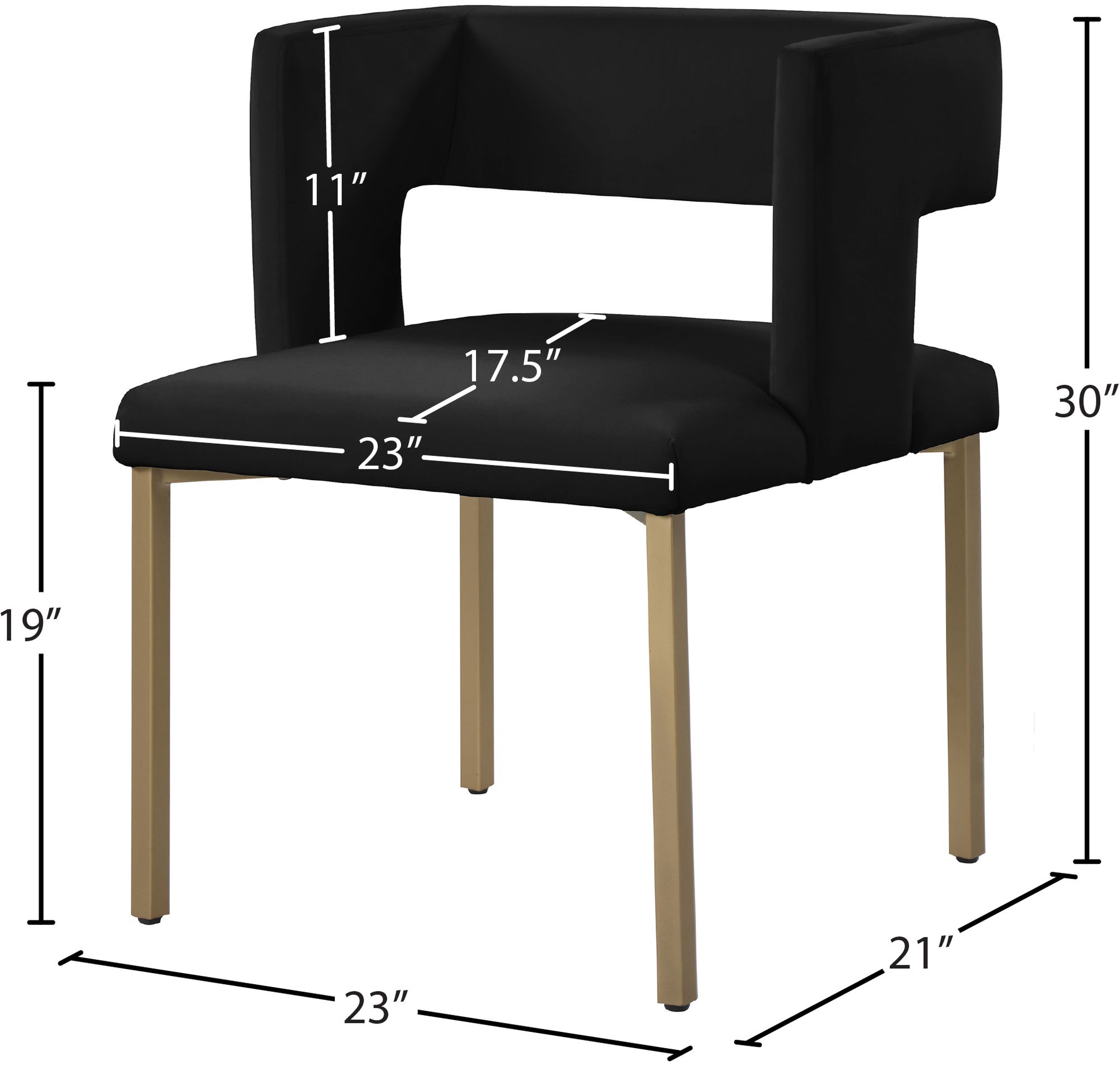 Caleb Dining Chair with Iron Legs