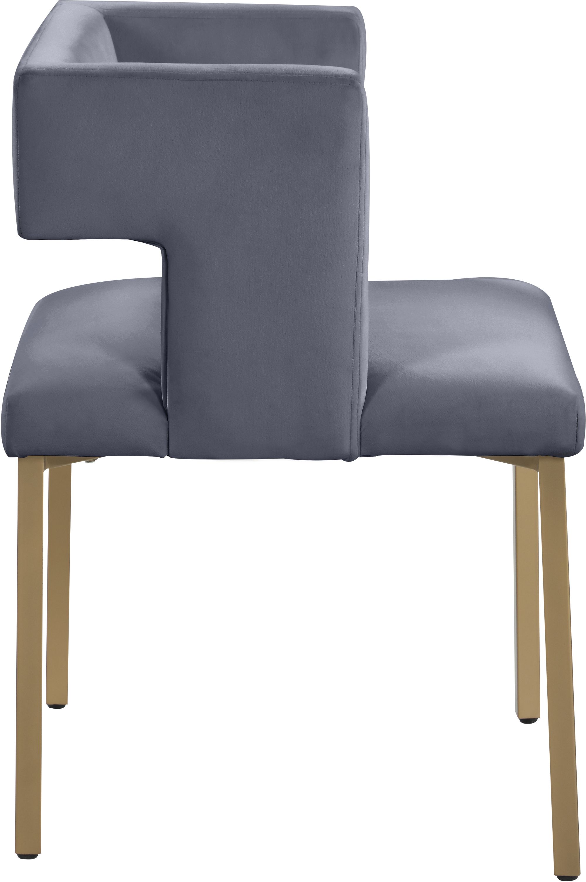 Caleb Velvet Dining Chair with Brushed Gold Iron Legs