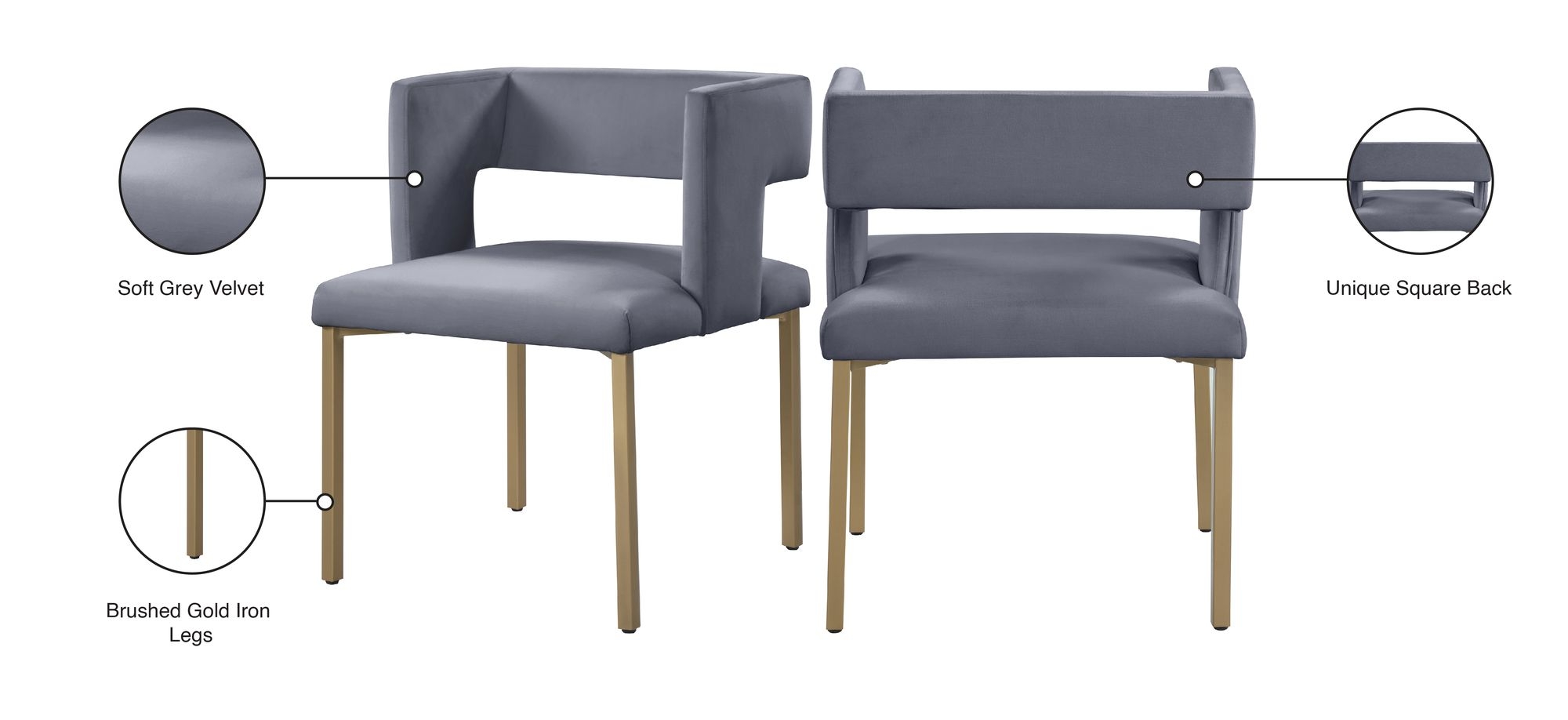 Caleb Dining Chair with Iron Legs