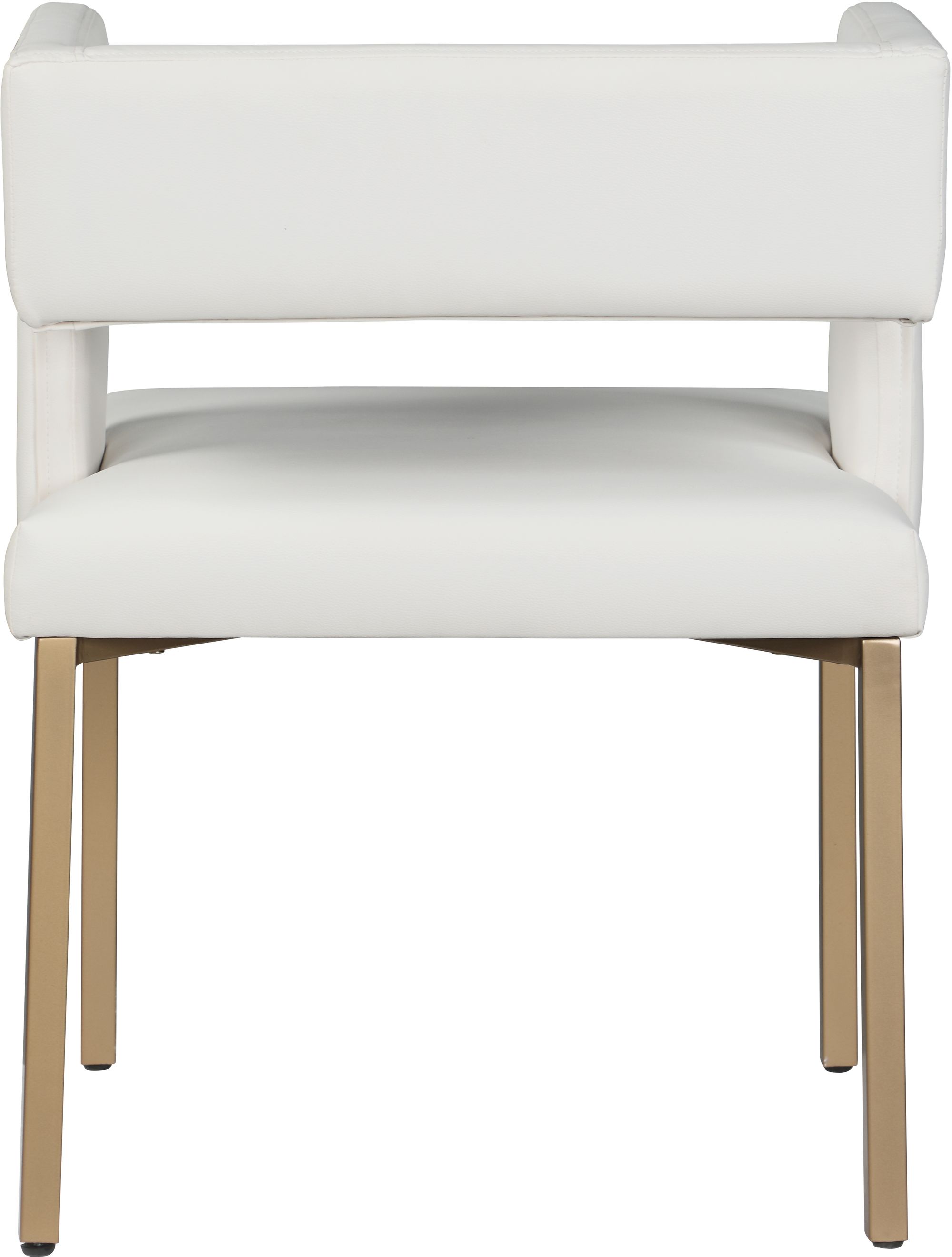 Caleb Faux Leather Dining Chair with Brushed Gold Iron Legs