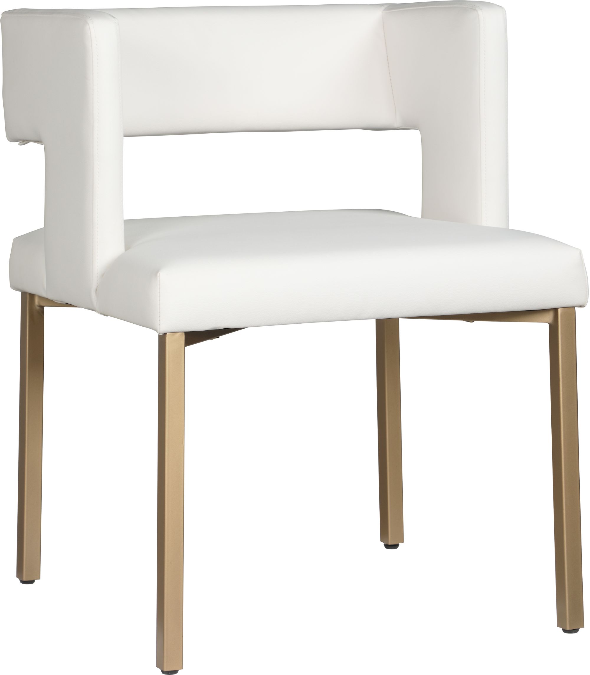 Caleb Faux Leather Dining Chair with Brushed Gold Iron Legs