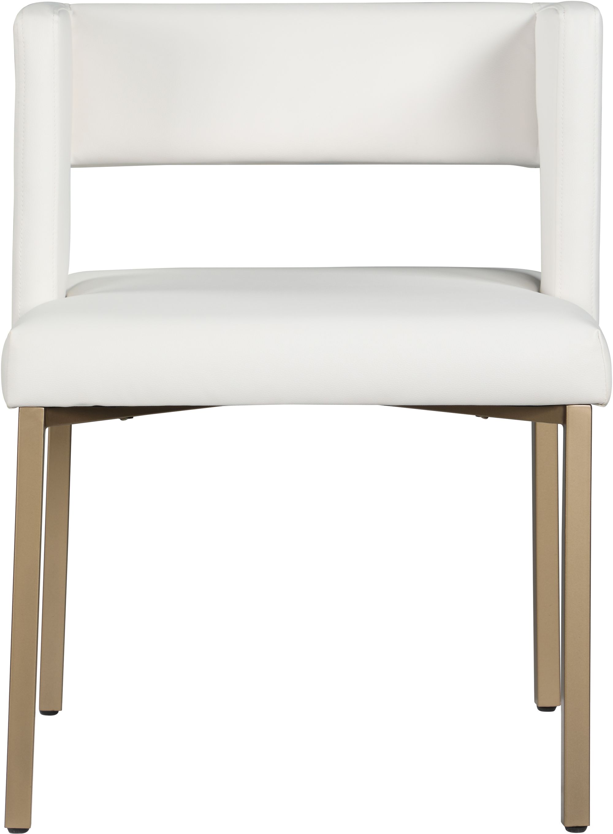 Caleb Faux Leather Dining Chair with Brushed Gold Iron Legs