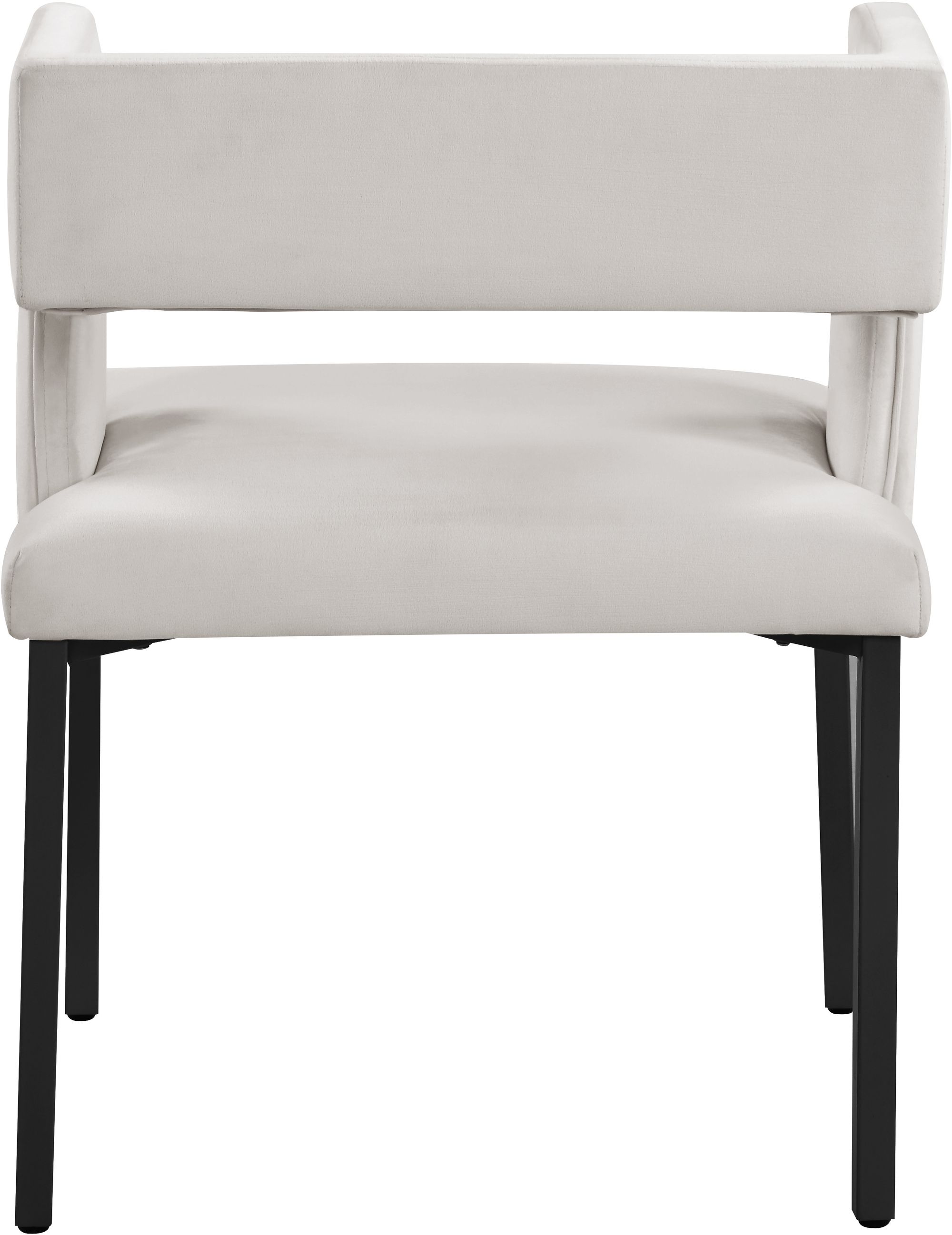 Caleb Velvet Dining Chair with Matte Black Iron Legs