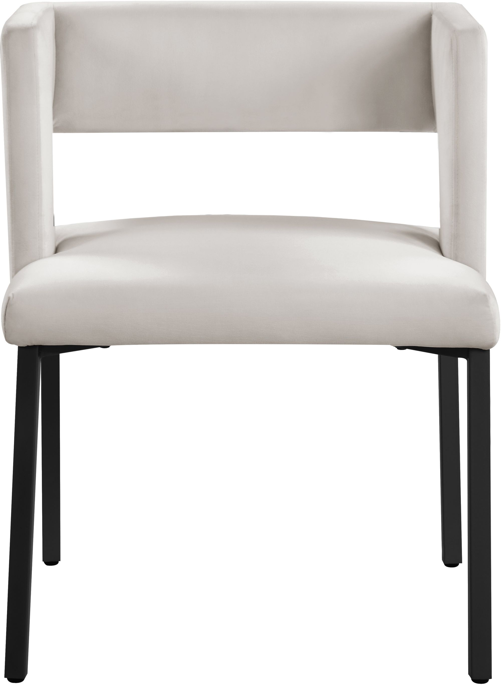 Caleb Velvet Dining Chair with Matte Black Iron Legs