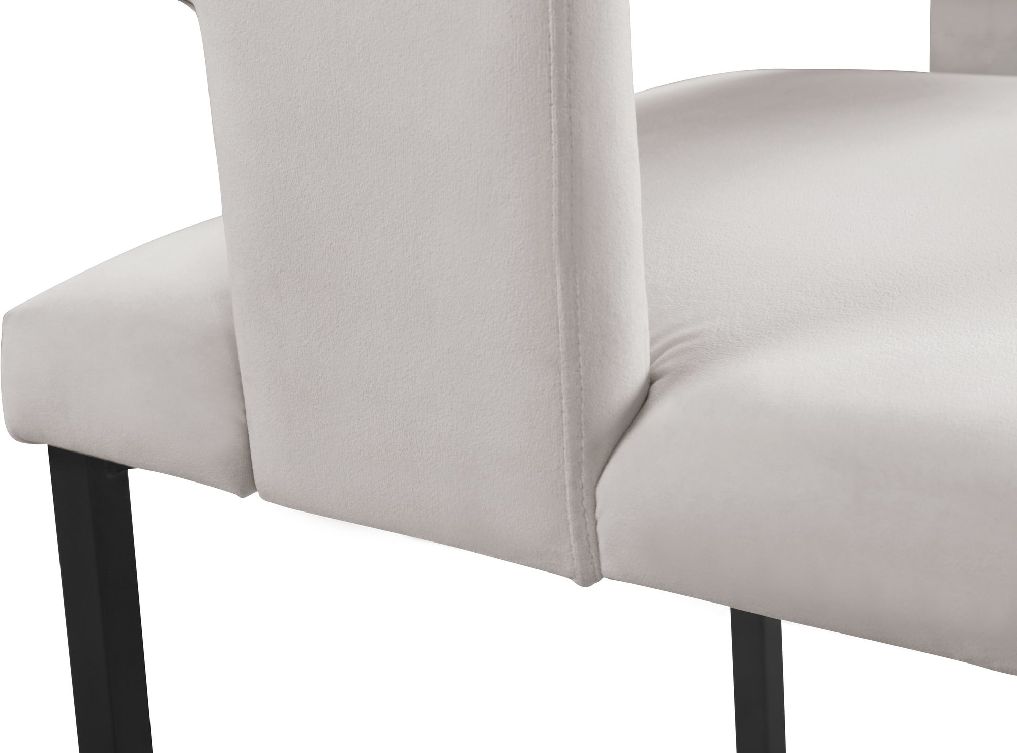 Caleb Velvet Dining Chair with Matte Black Iron Legs
