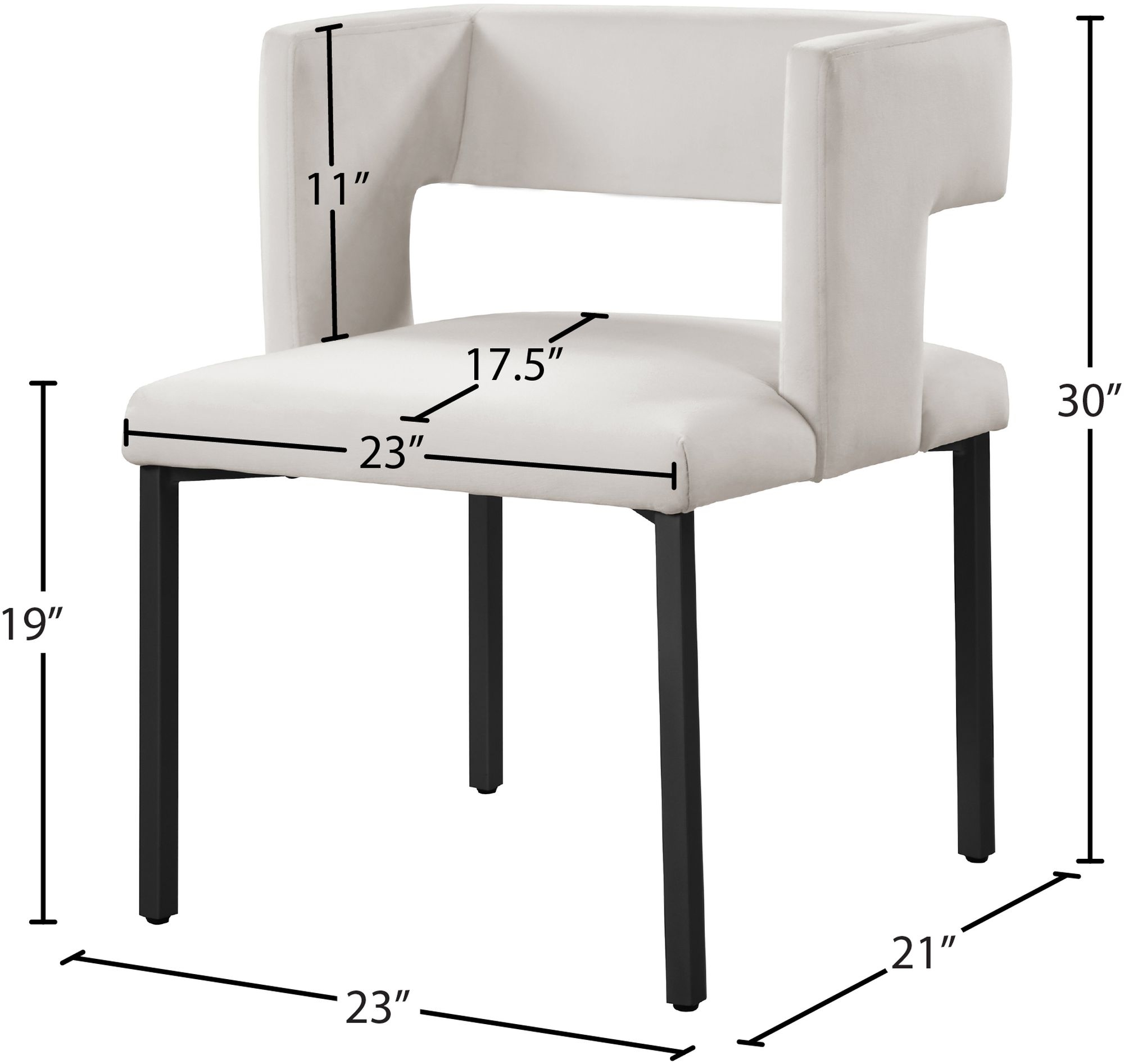 Caleb Dining Chair with Iron Legs