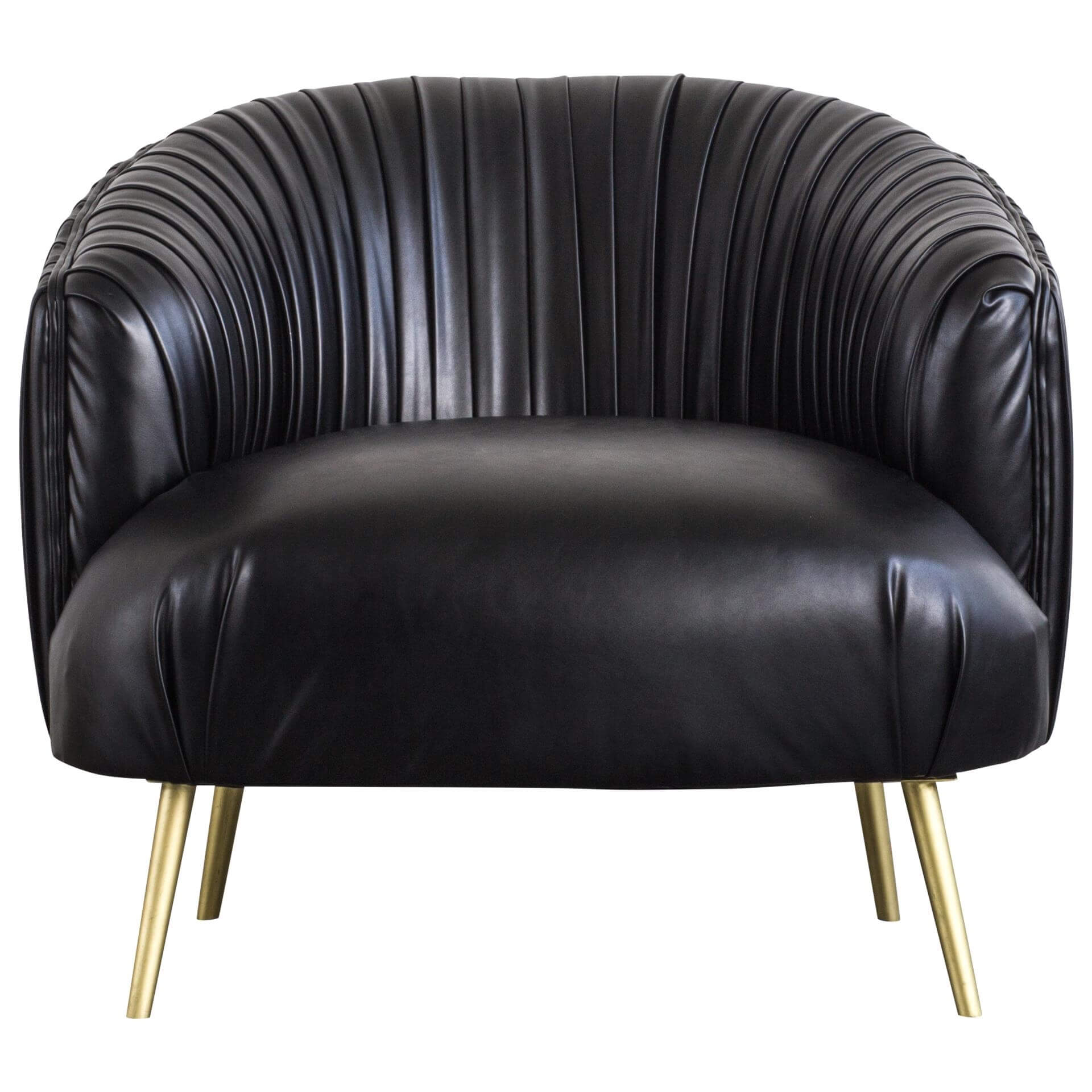 Anna PU Pleated Accent Chair