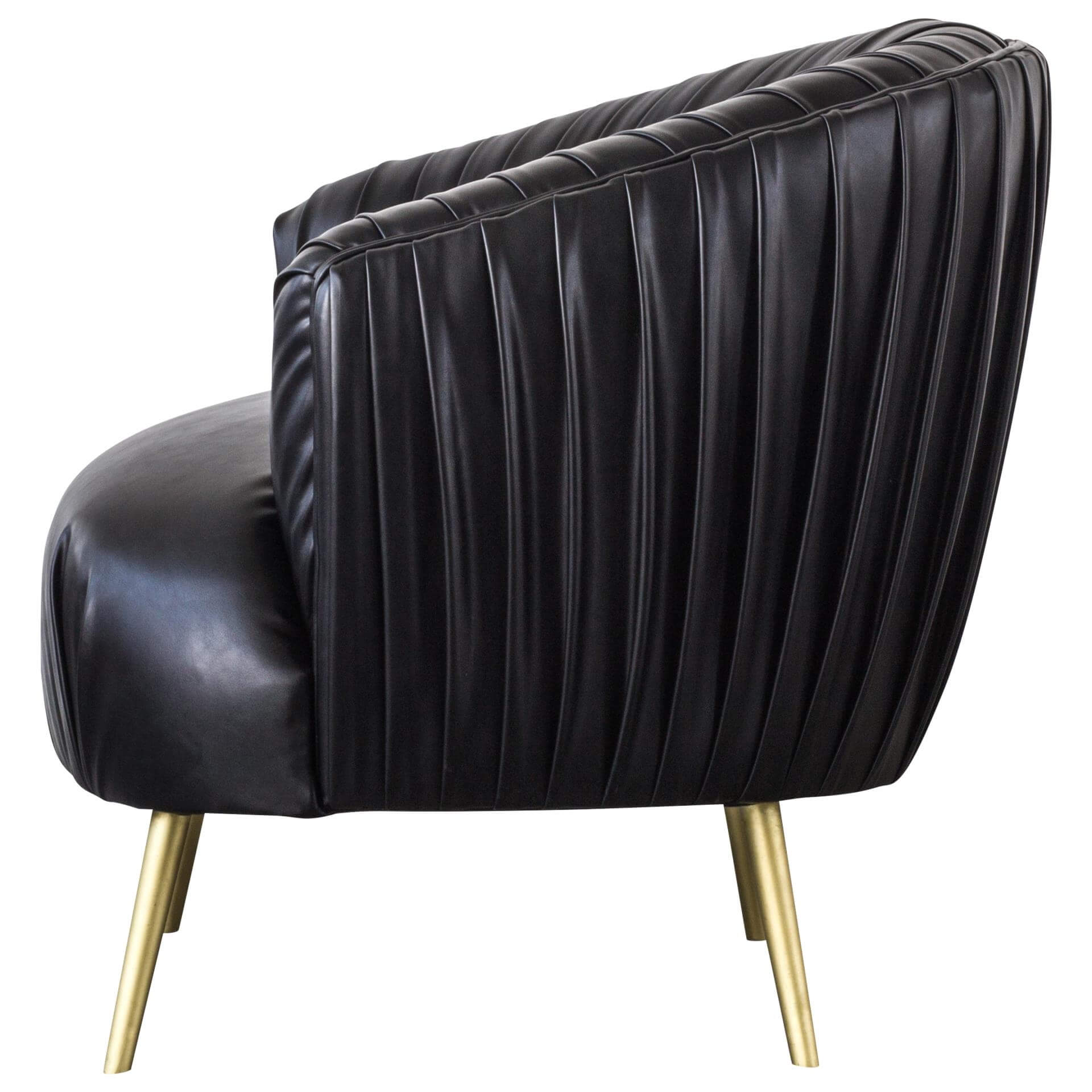 Anna PU Pleated Accent Chair