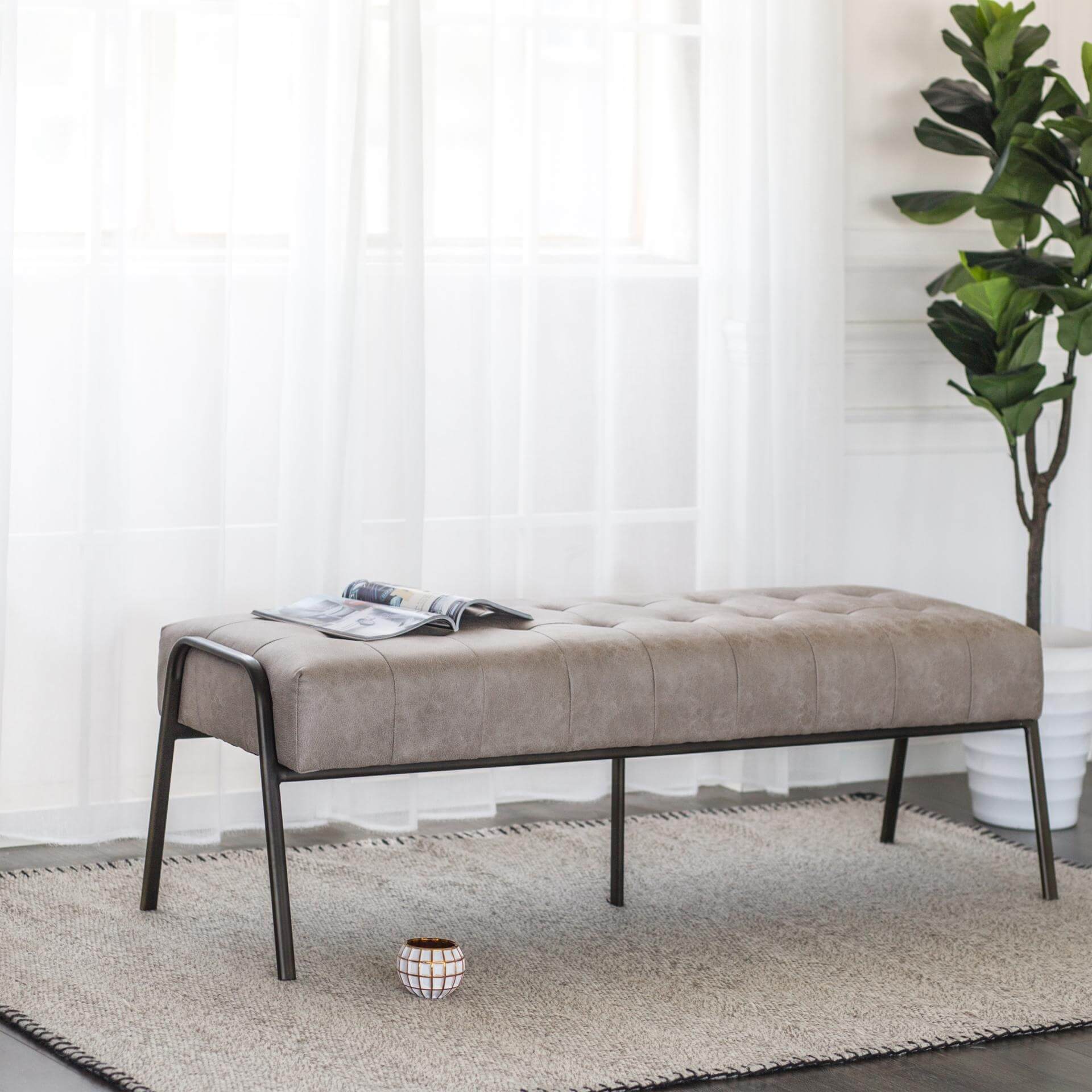 Venturi PU Tufted Bench