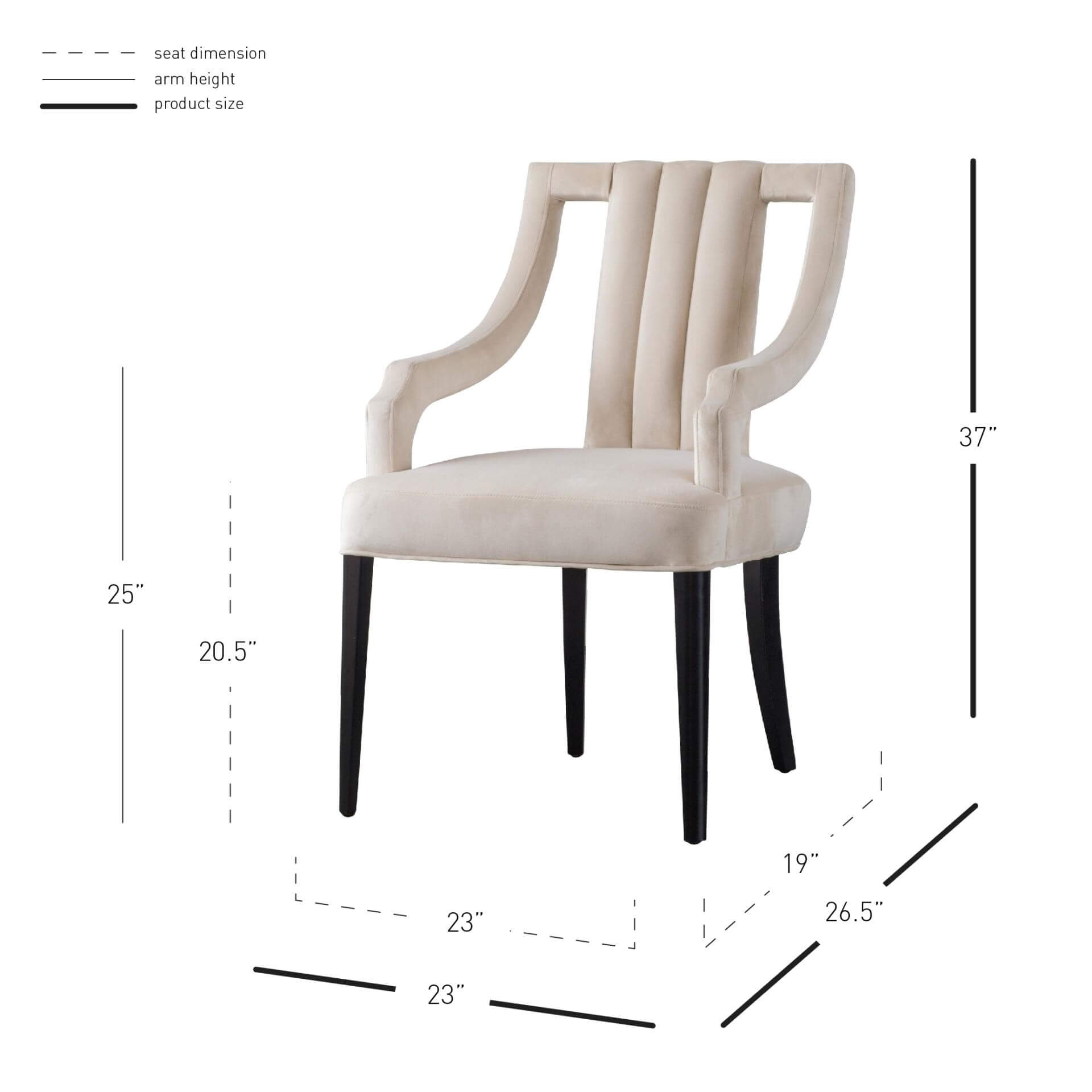 Viola Velvet Fabric Dining Chair