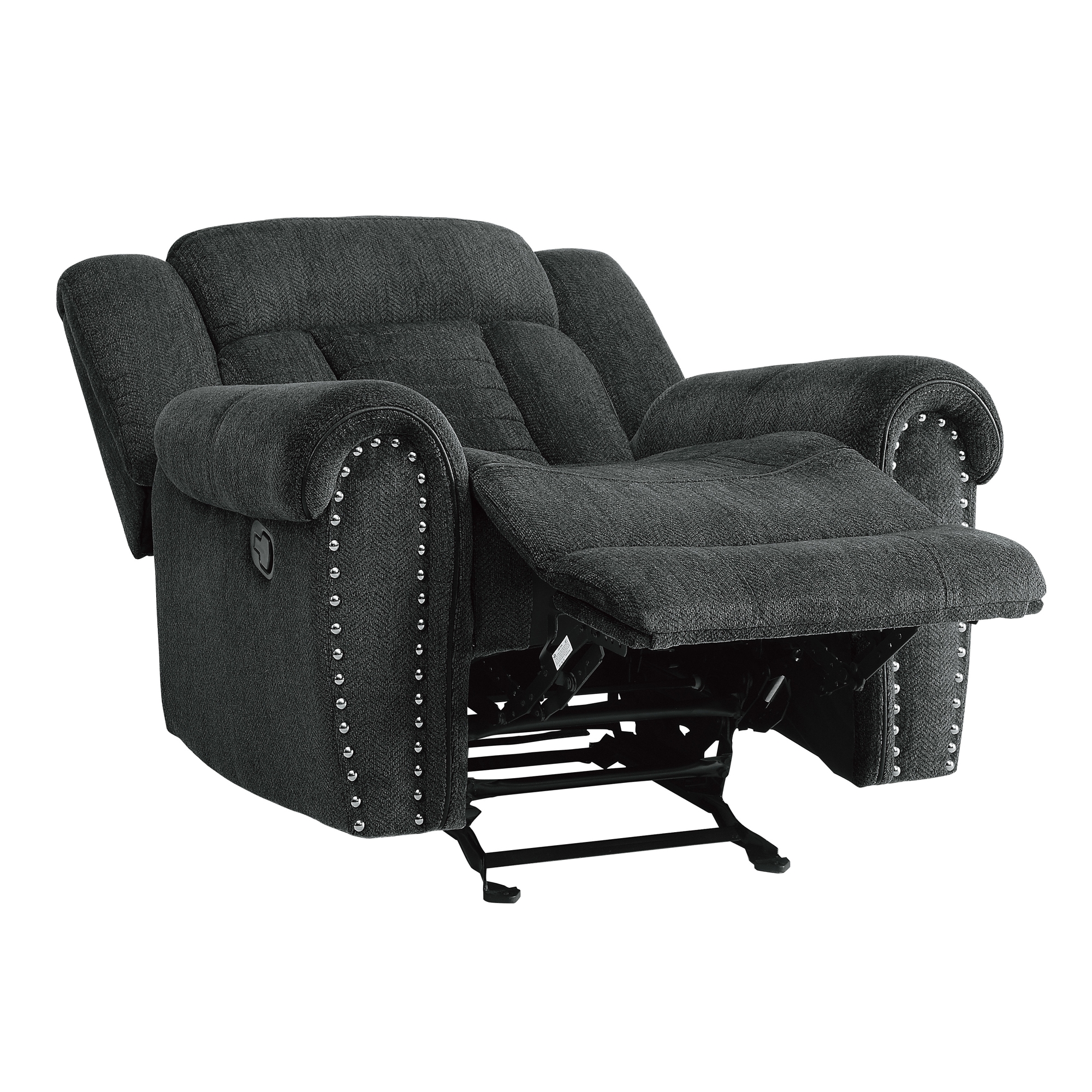 Nutmeg Polyester Fabric Glider Reclining Chair