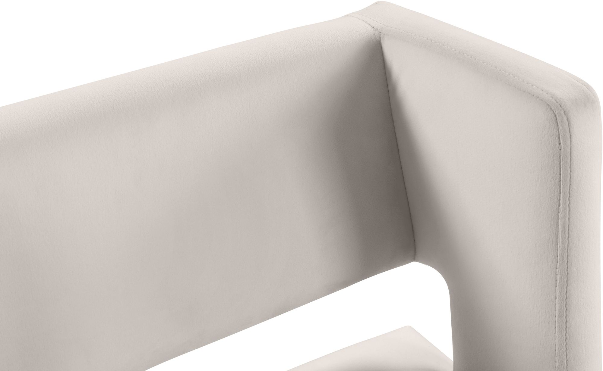 Caleb Velvet Counter Stool with Matte Black Iron Legs