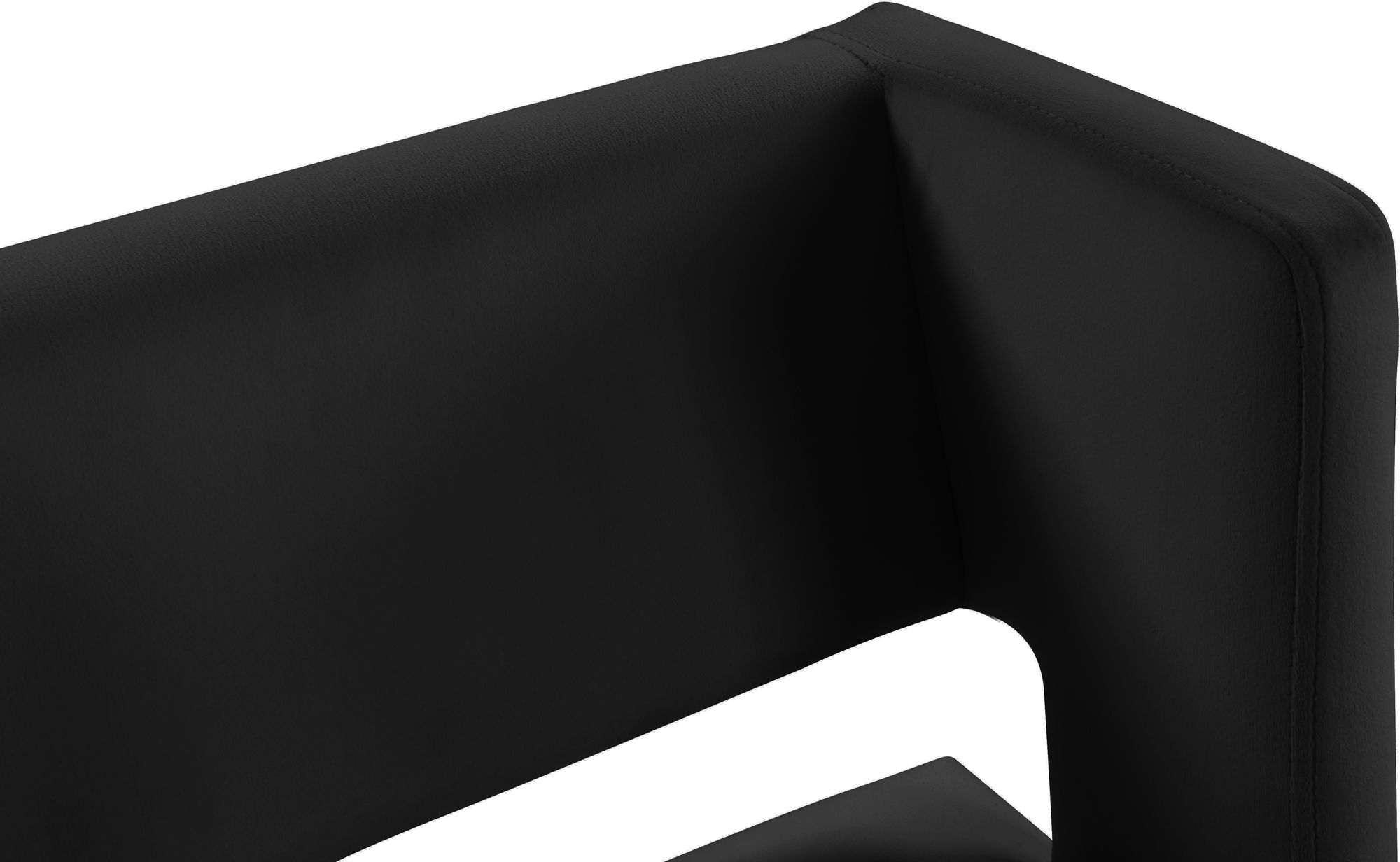 Caleb Velvet Counter Stool with Matte Black Iron Legs