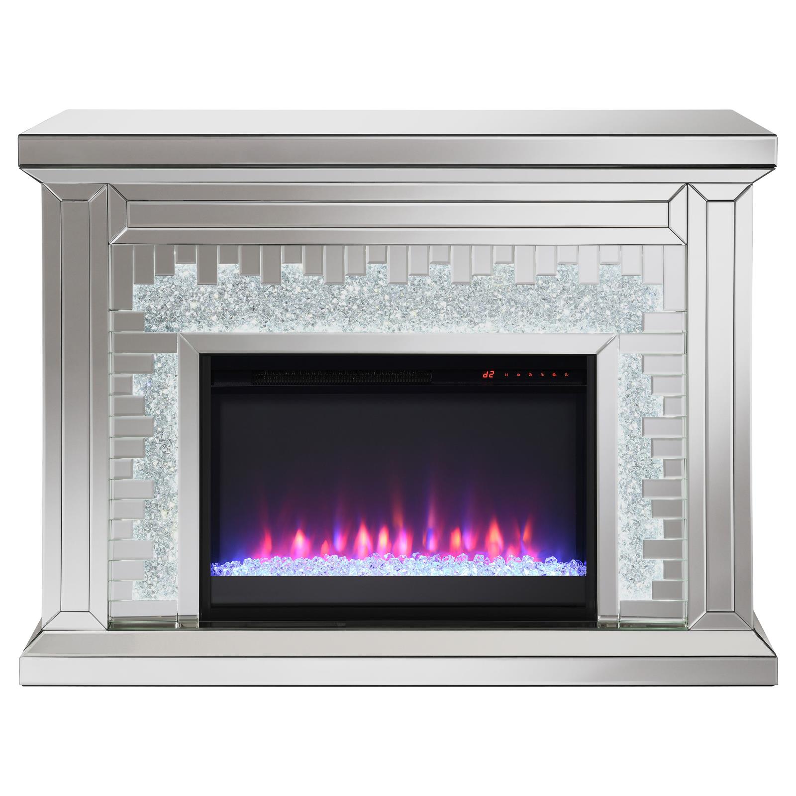 Gilmore Rectangular Freestanding Mirrored Fireplace