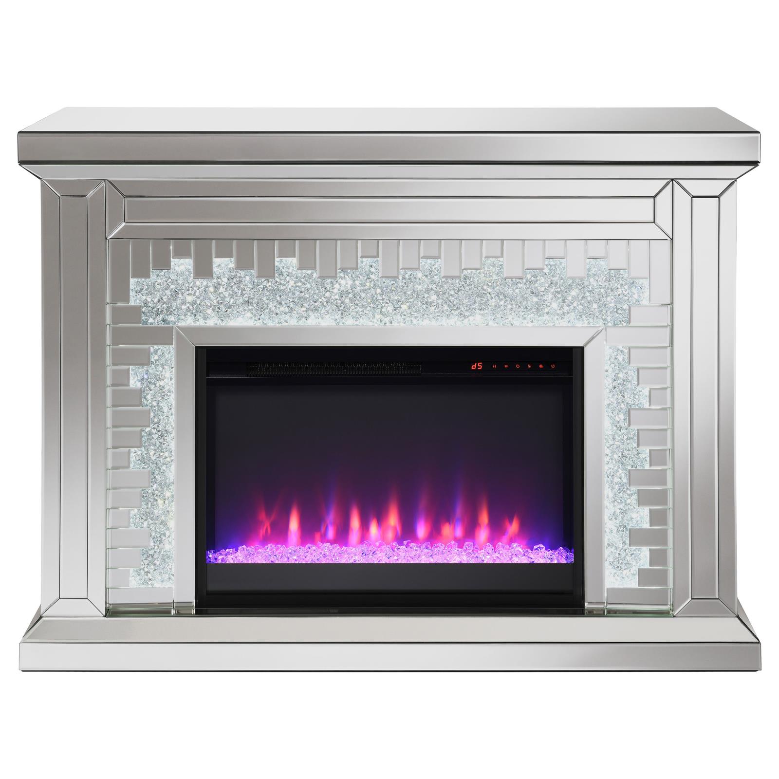 Gilmore Rectangular Freestanding Mirrored Fireplace
