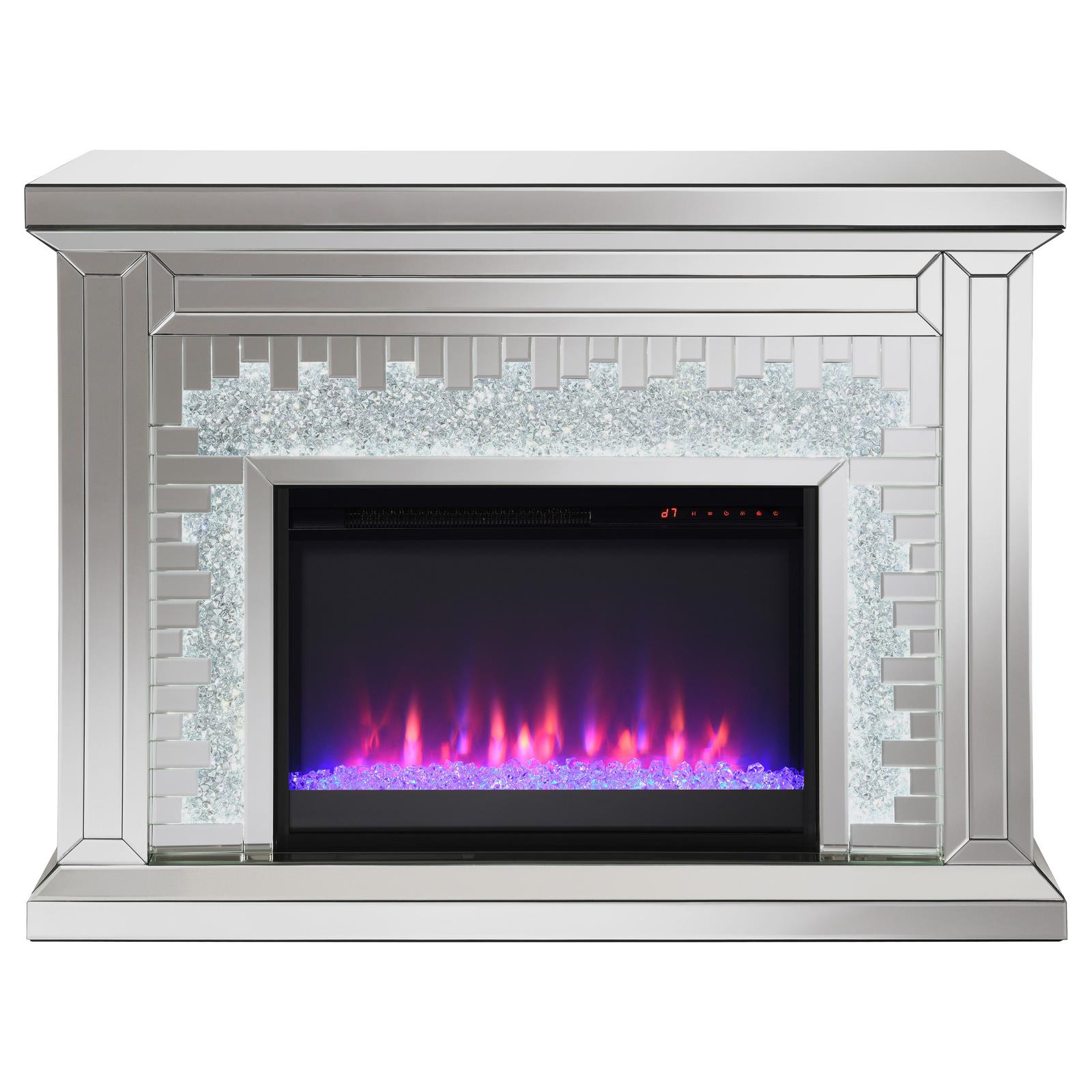 Gilmore Rectangular Freestanding Mirrored Fireplace
