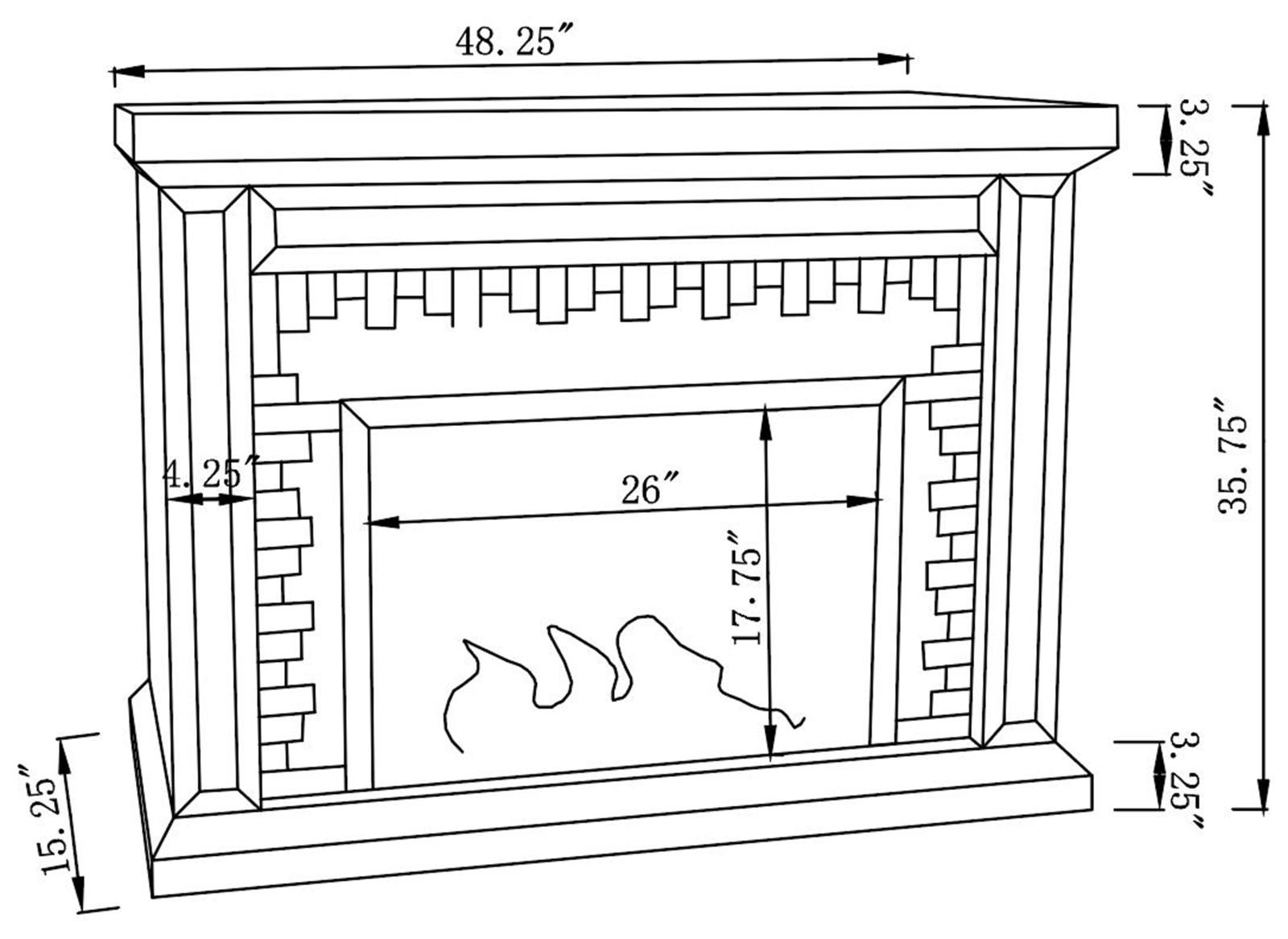 Gilmore Rectangular Freestanding Mirrored Fireplace