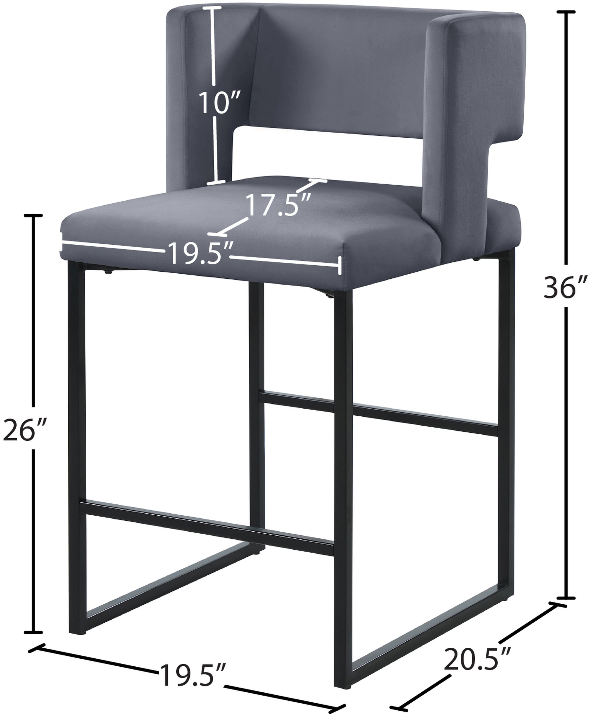 Caleb Counter Stool with Iron Legs
