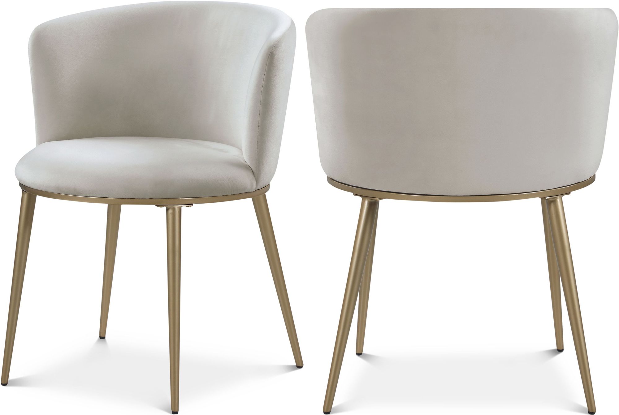 Skylar Velvet Dining Chair with Brushed Gold Iron Legs