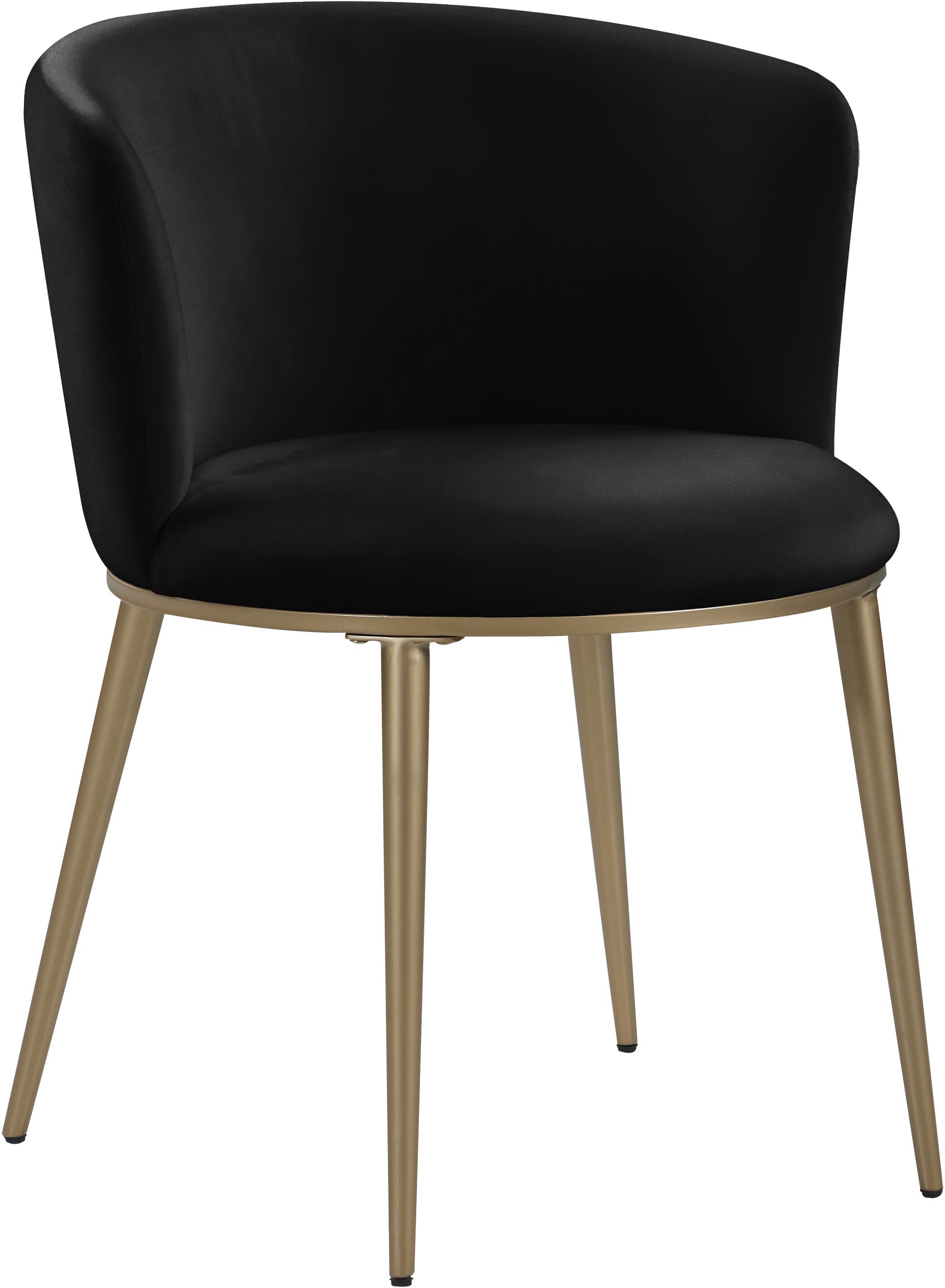 Skylar Velvet Dining Chair with Brushed Gold Iron Legs