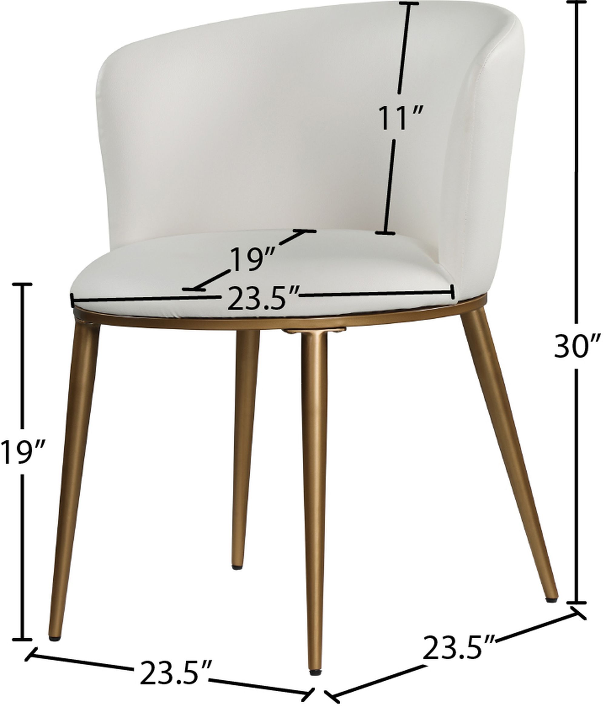 Skylar Faux Leather Dining Chair with Brushed Gold Iron Legs