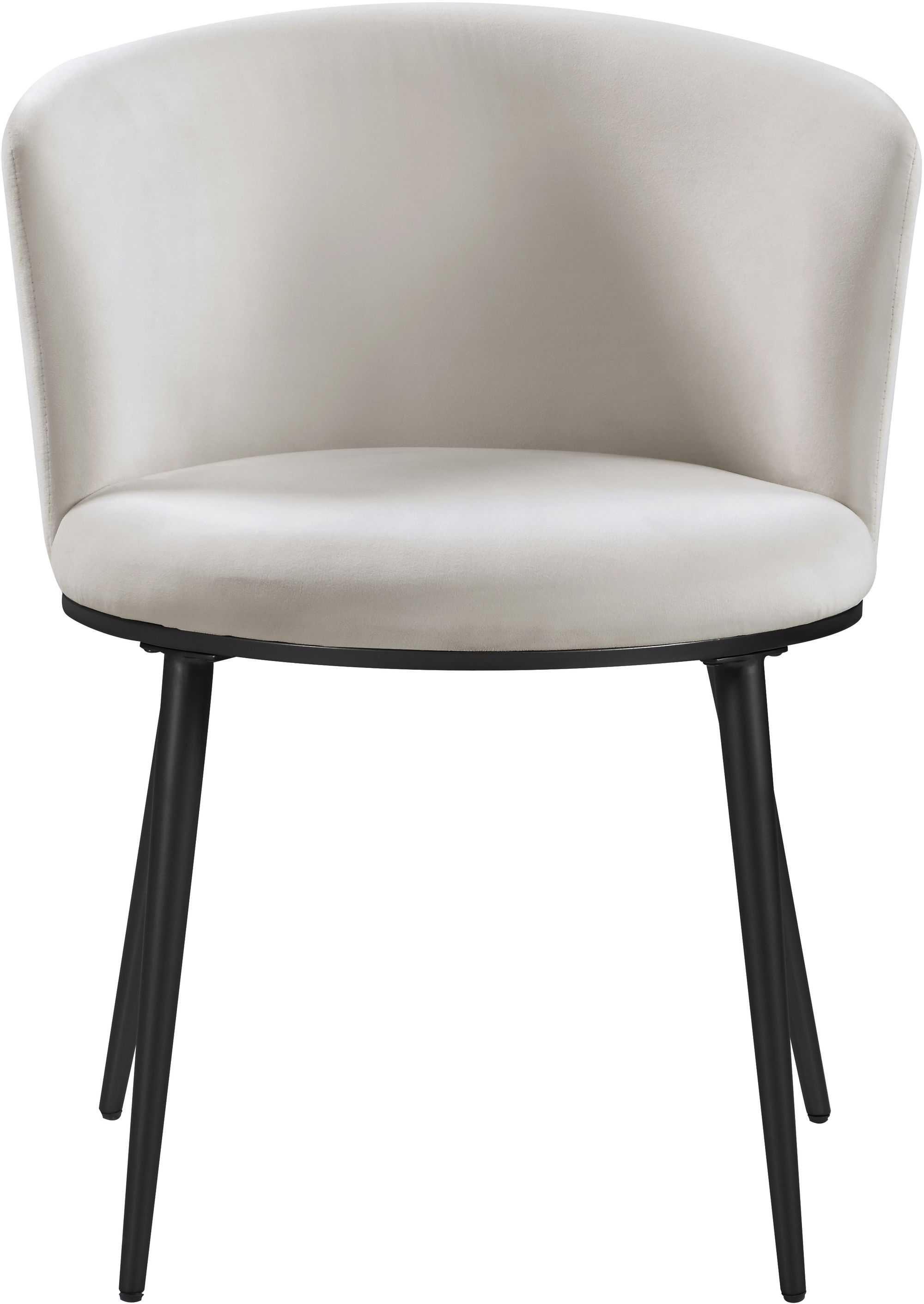 Skylar Velvet Dining Chair with Matte Black Iron Legs