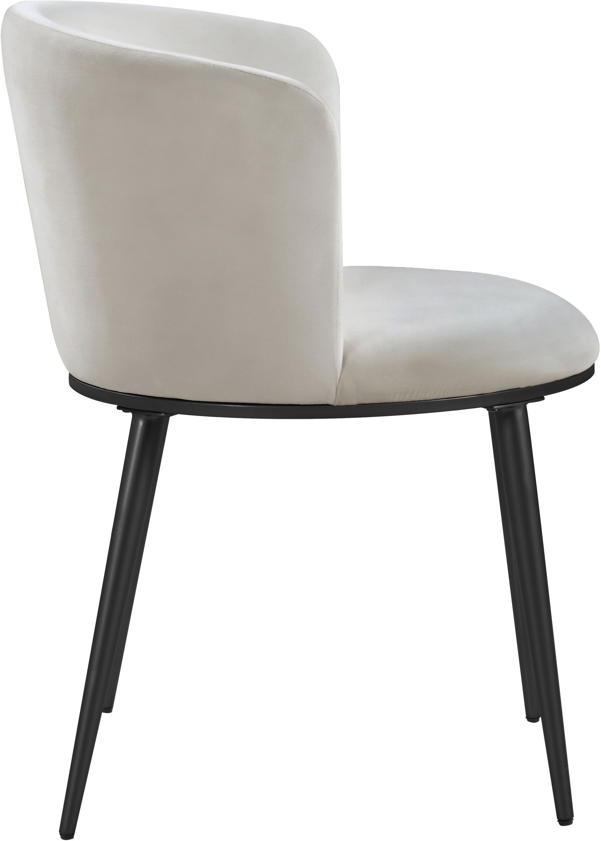 Skylar Velvet Dining Chair with Matte Black Iron Legs
