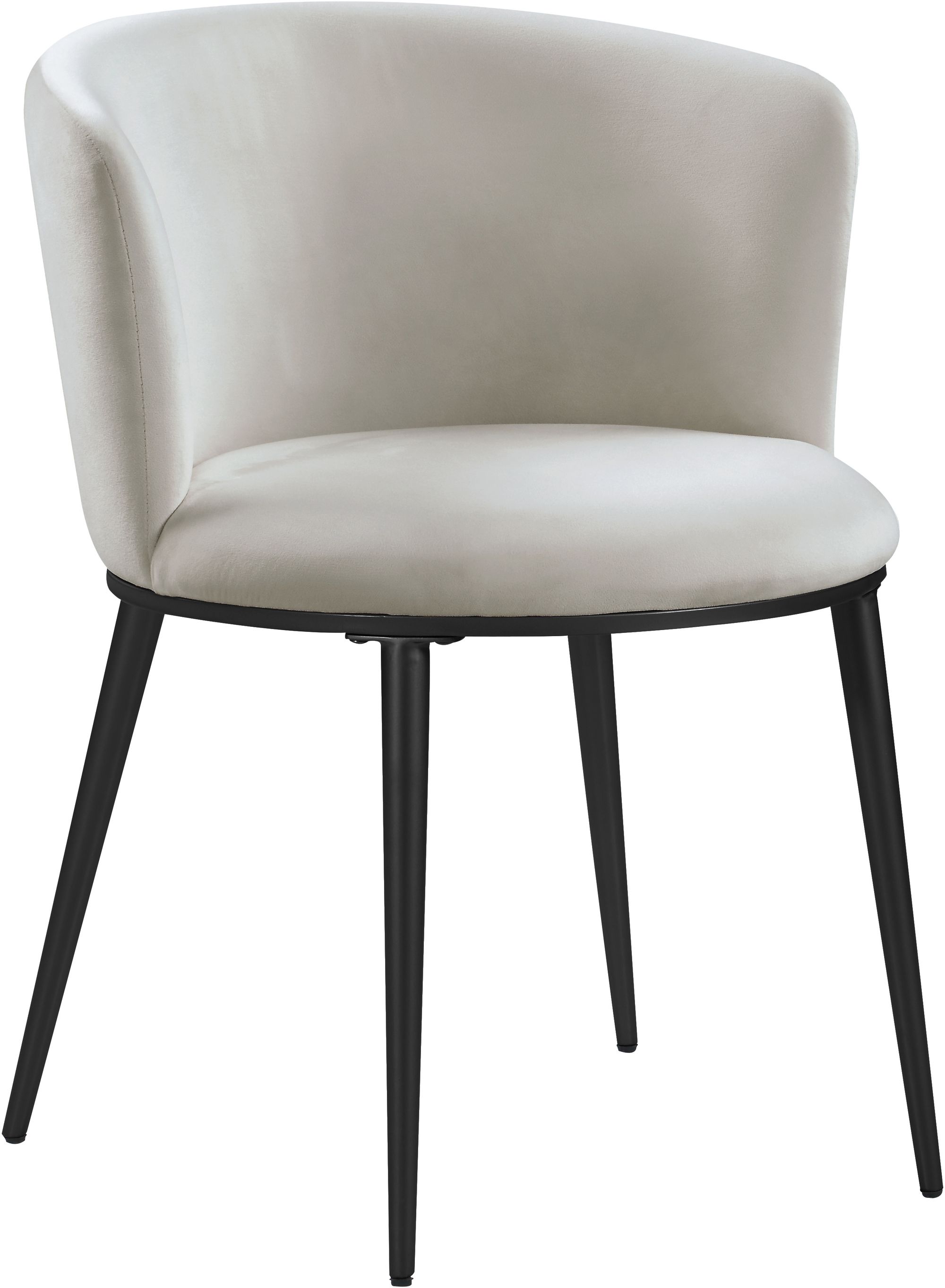 Skylar Velvet Dining Chair with Matte Black Iron Legs