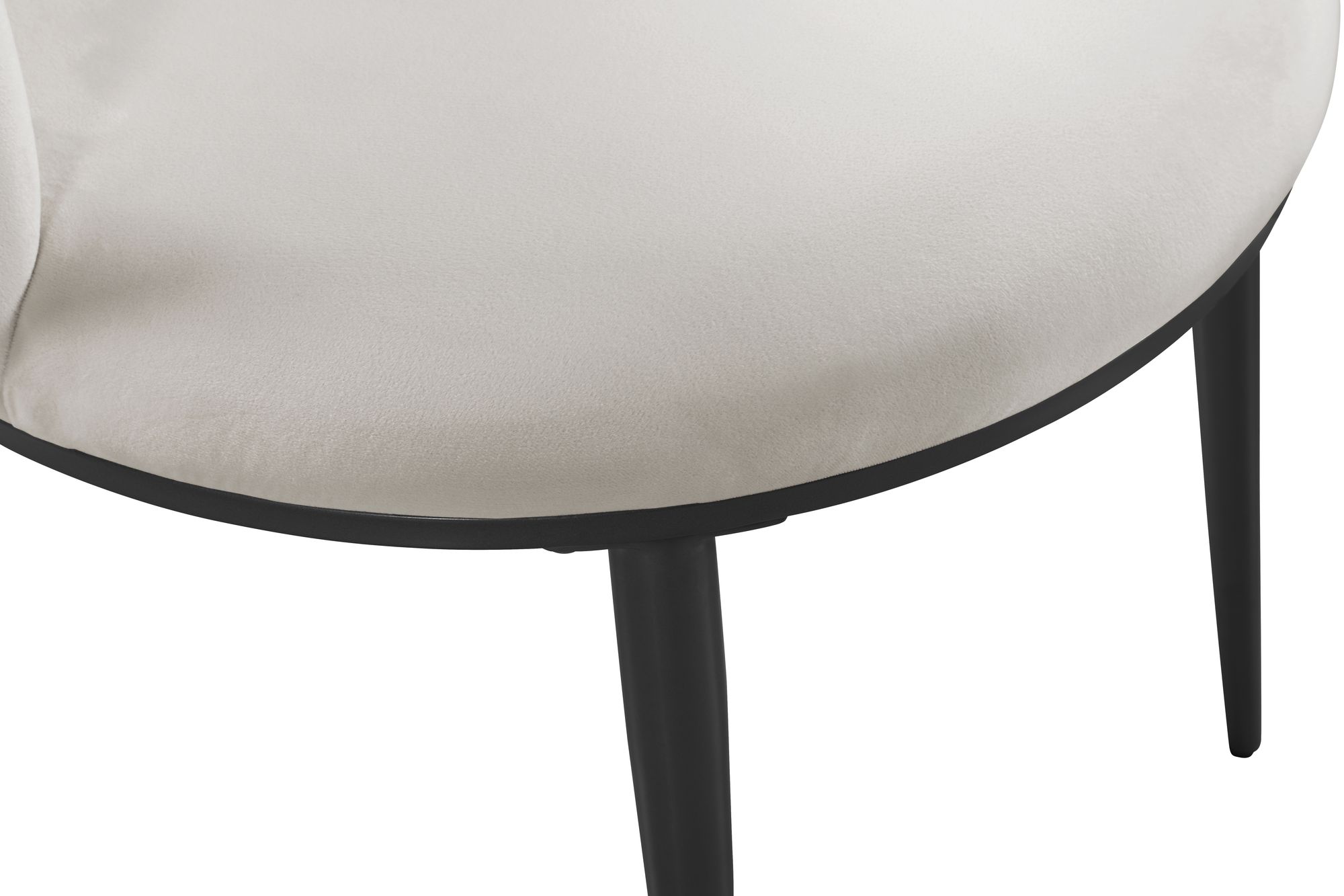 Skylar Velvet Dining Chair with Matte Black Iron Legs