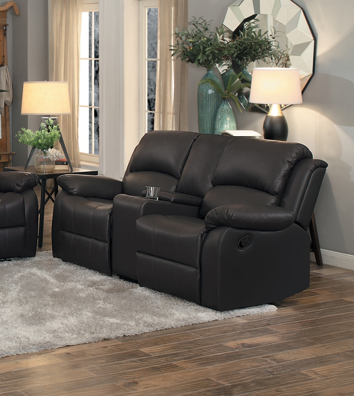 Clarkdale Bi-Cast Vinyl Double Glider Reclining Loveseat