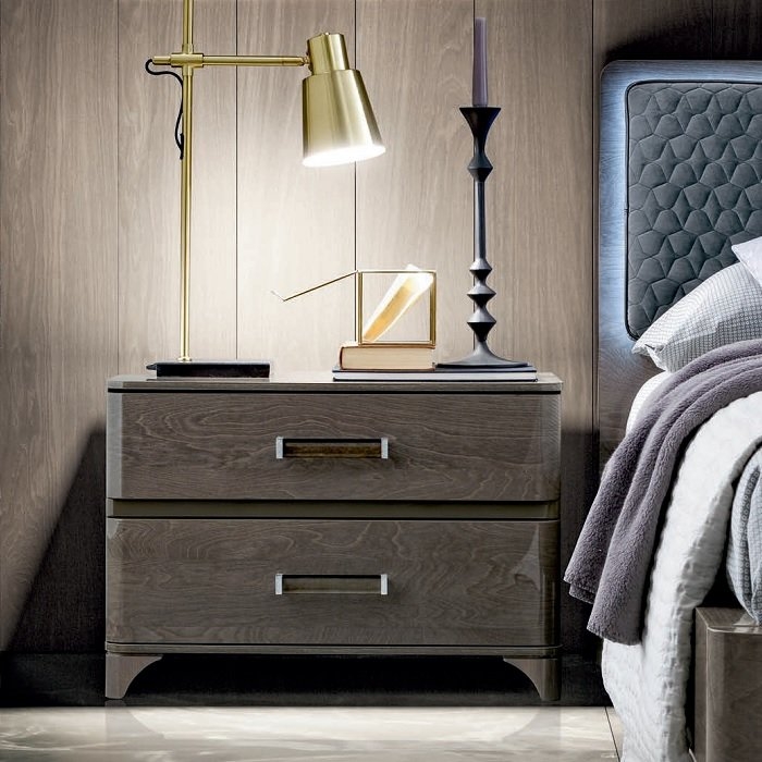 Maia VIP 2-Drawer Maxi Nightstand w/Milano Handles