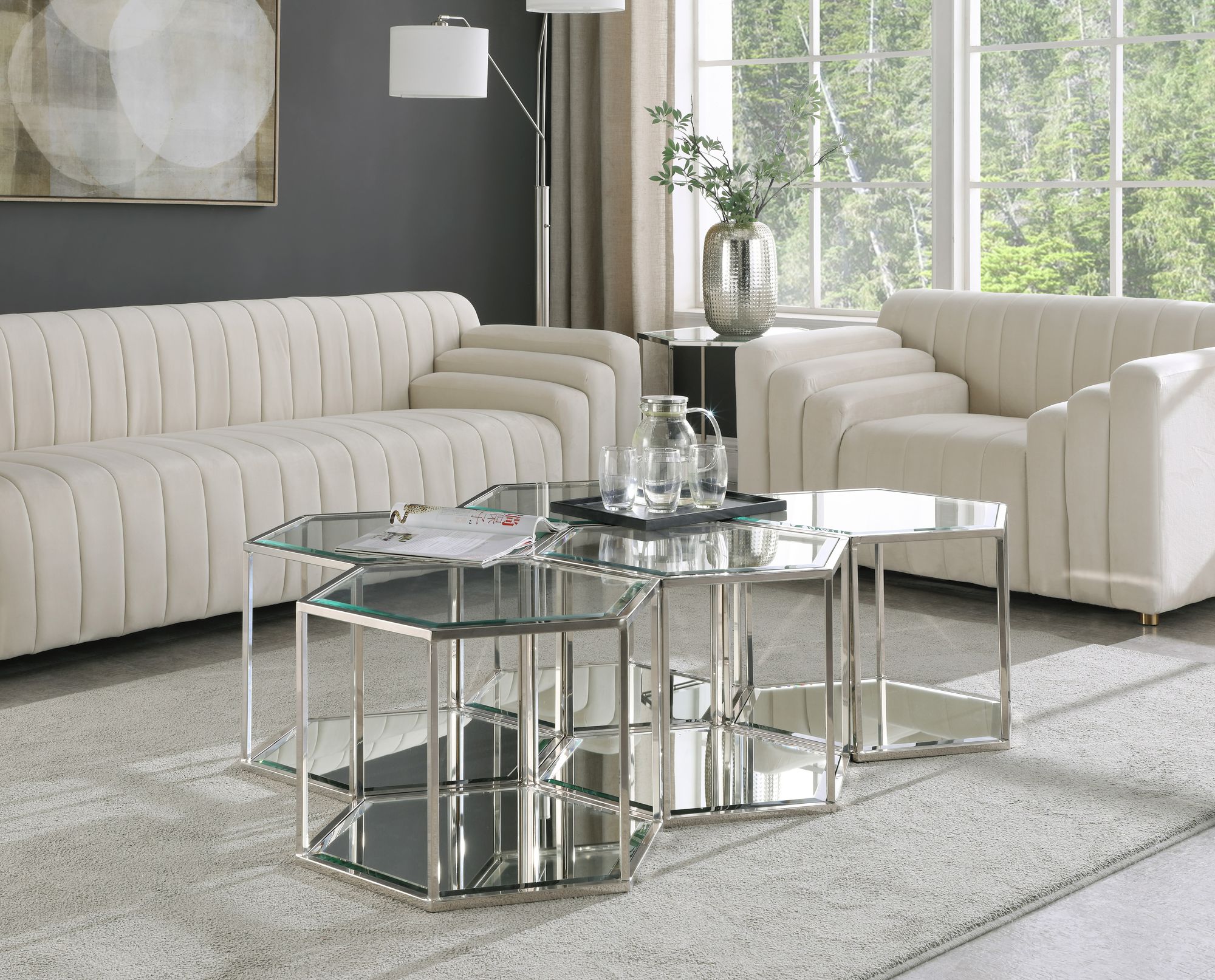 Sei 5-Piece Glass Coffee Table