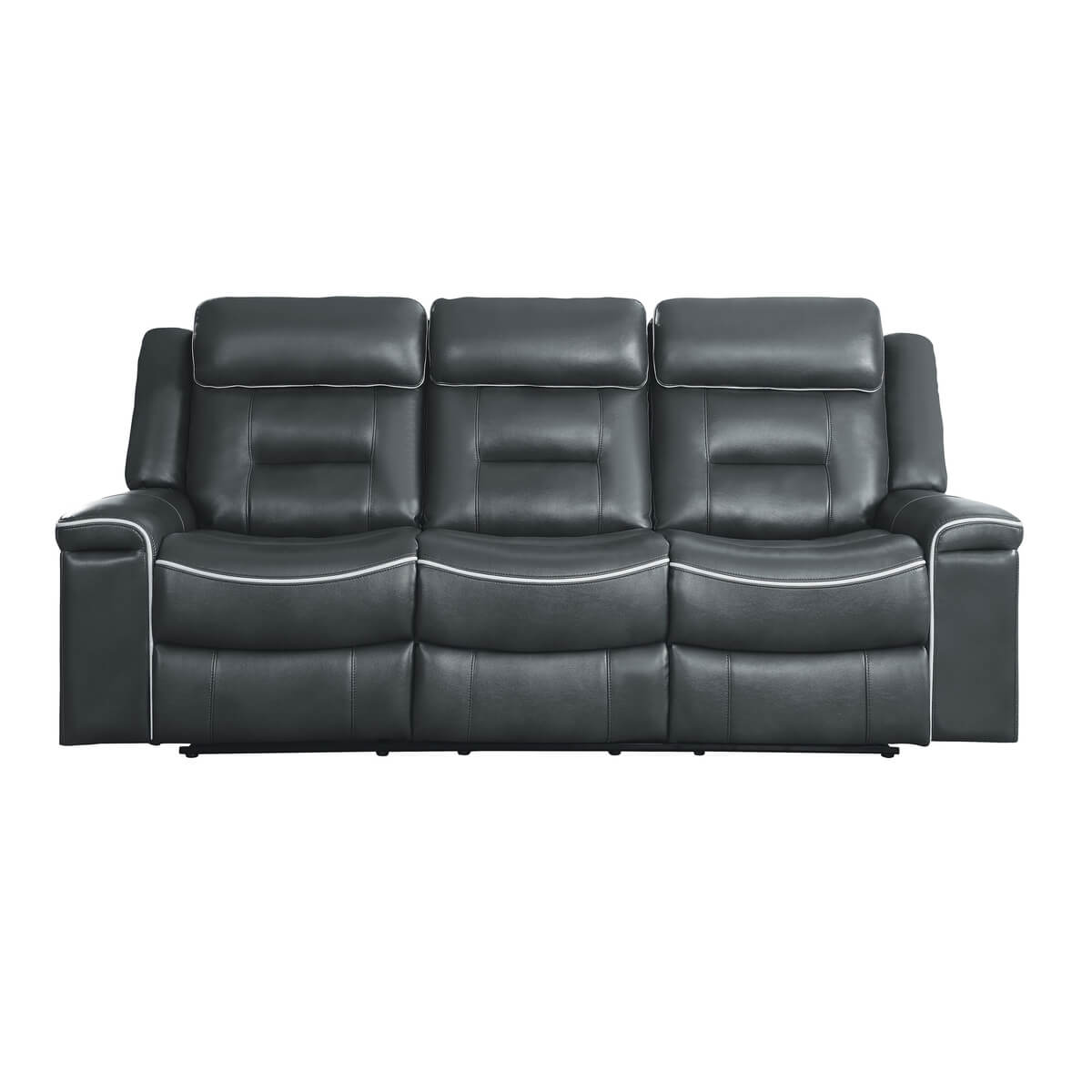 Darwan Leather Gel Match Double Lay Flat Reclining Sofa by Homelegance