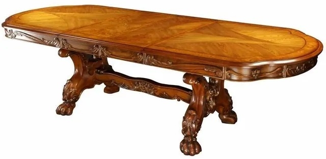 Medieve Wood Oval Extendable Dining Set