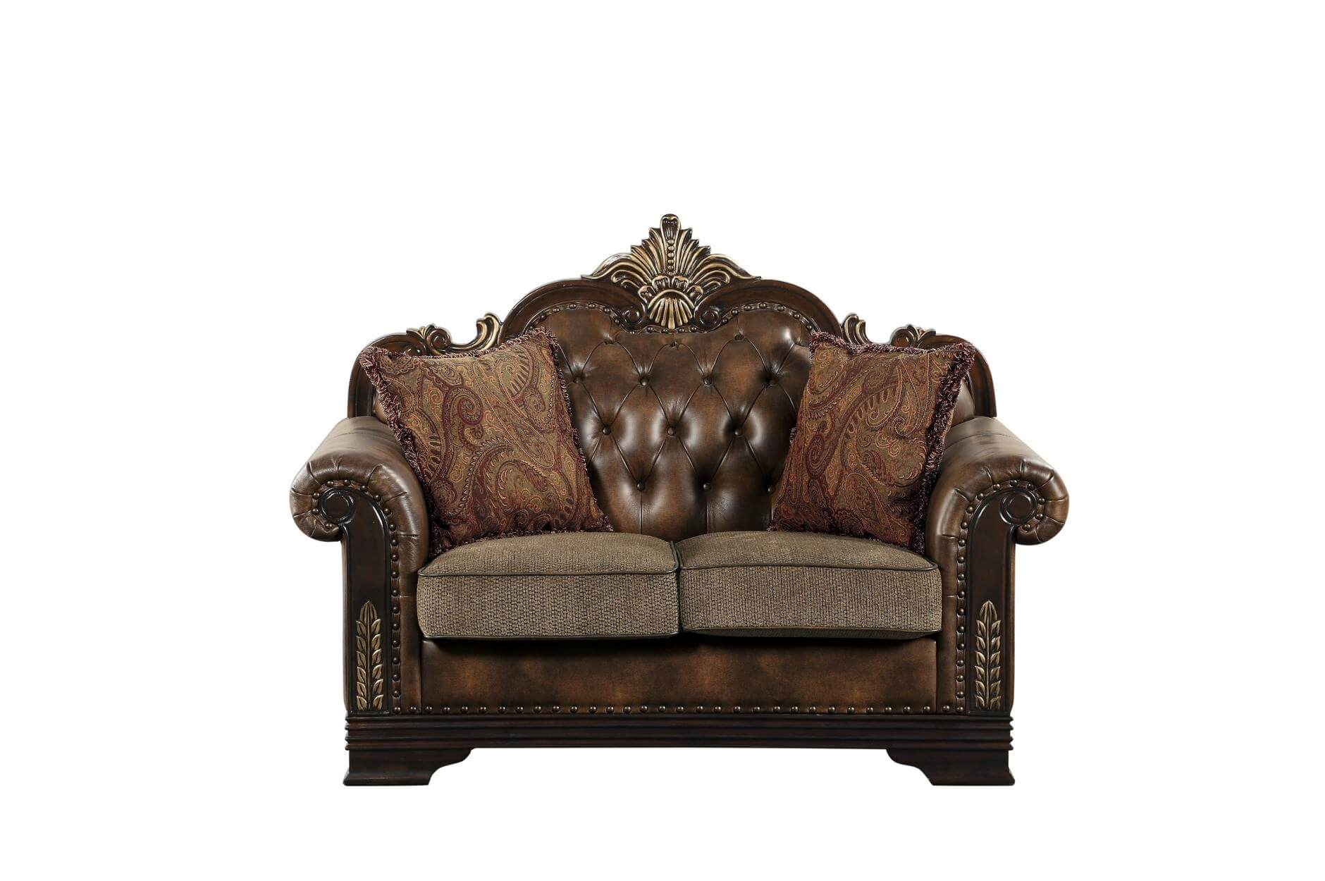 Croydon Fabric/Bi-Cast Vinyl Living Room Set by Homelegance