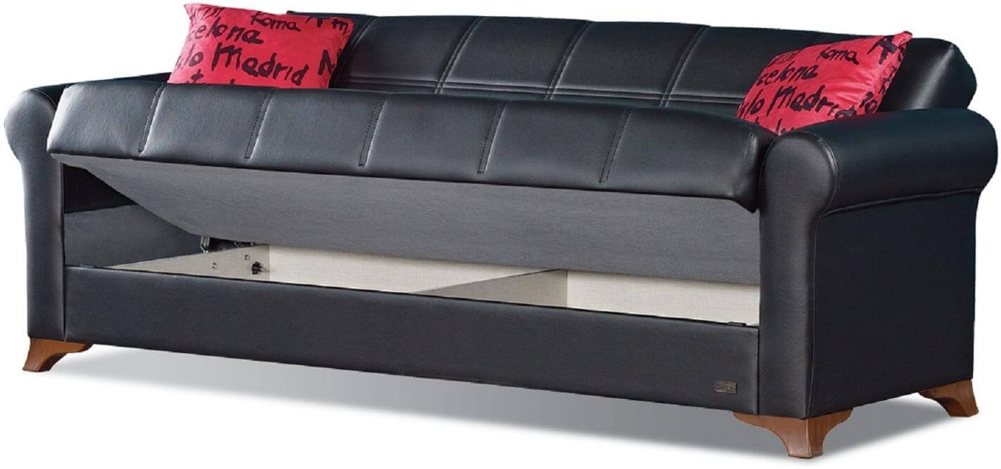 Harlem Bonded Leather Storage Sofabed