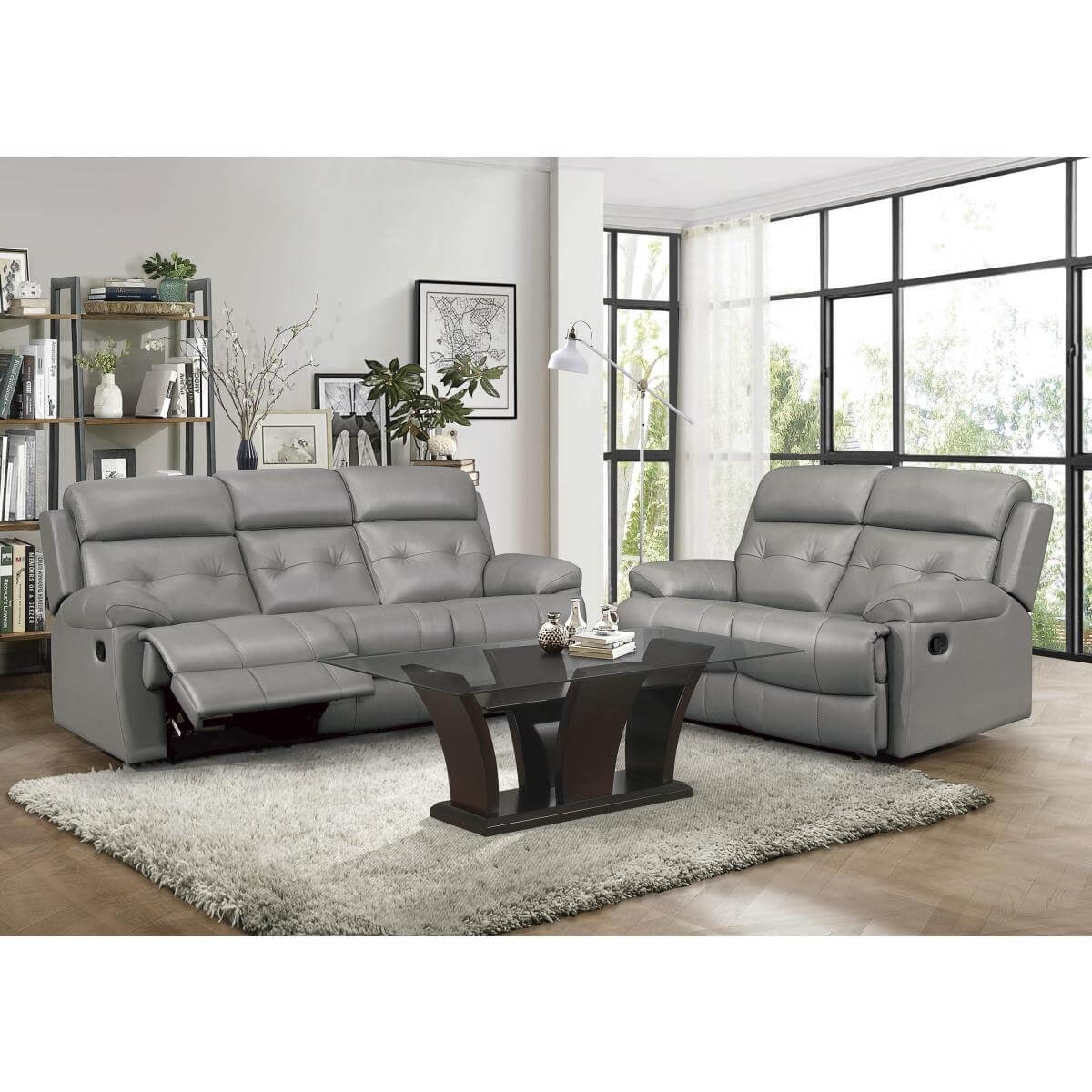Lambent Leather/Bi-Cast Vinyl Living Room Set by Homelegance