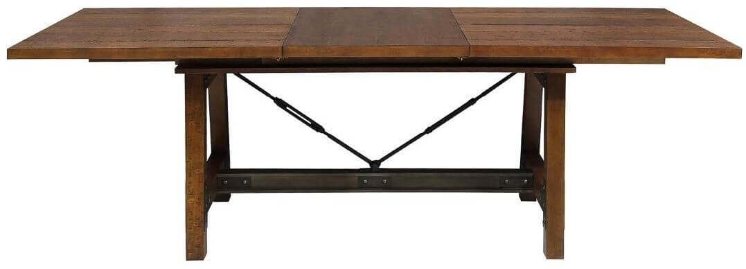 Holverson Industrial Rectangular Wood Extendable Dining Table