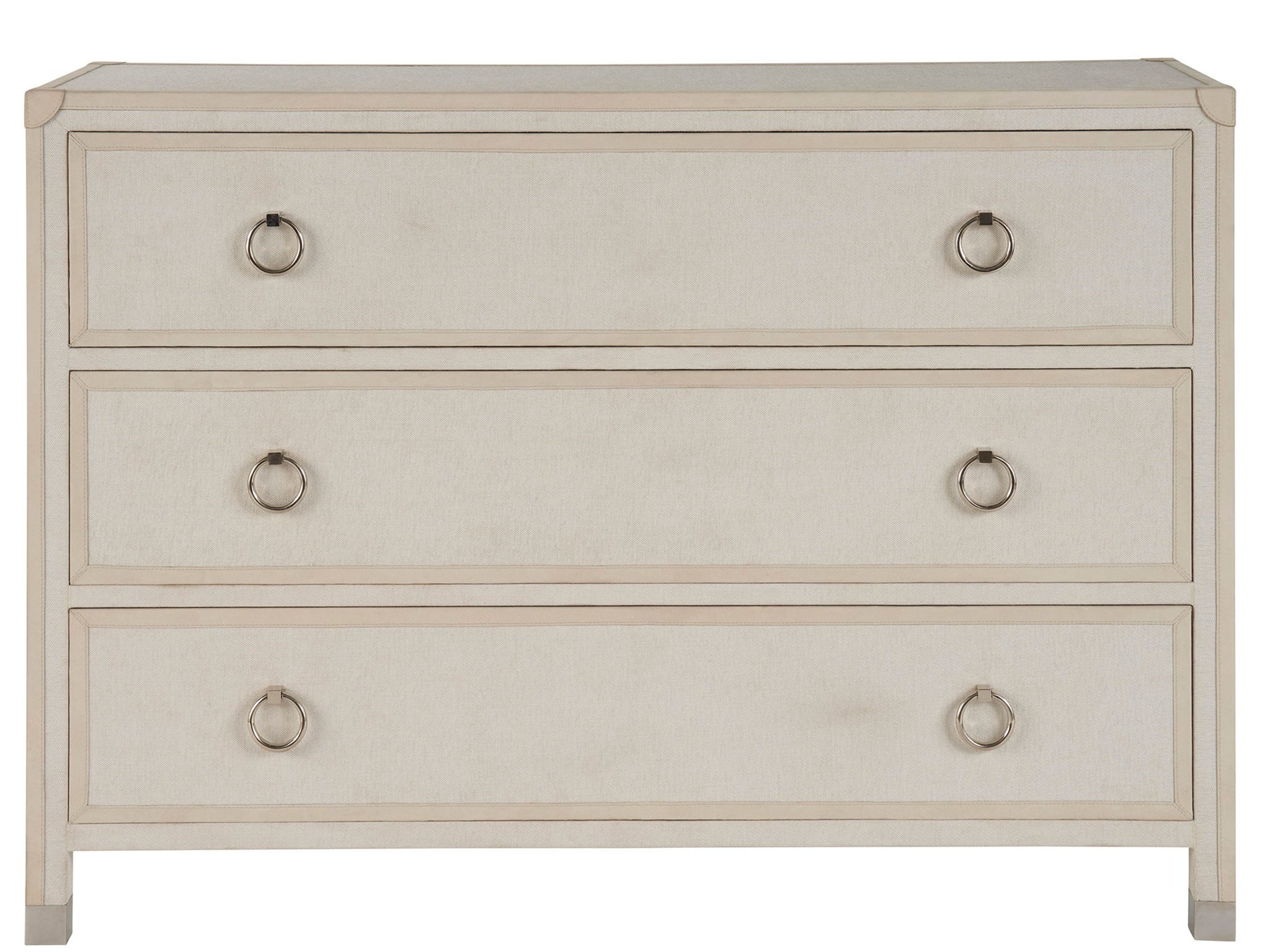 Riven Wood/Fabric/Leather Dresser w/3 Drawers
