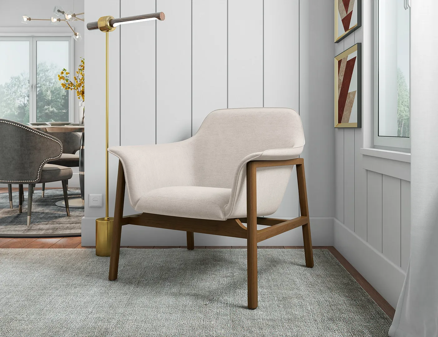 Miller Linen Weave Accent Chair