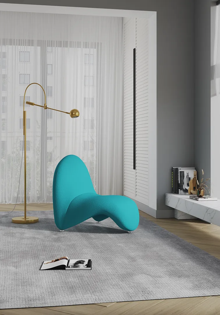 Manhattan Comfort MoMa Wool Blend Accent Chair, Teal