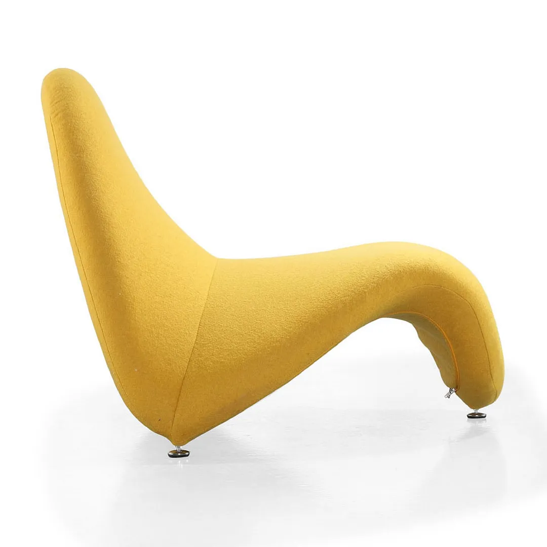 MoMa Wool Blend Accent Chair-Yellow