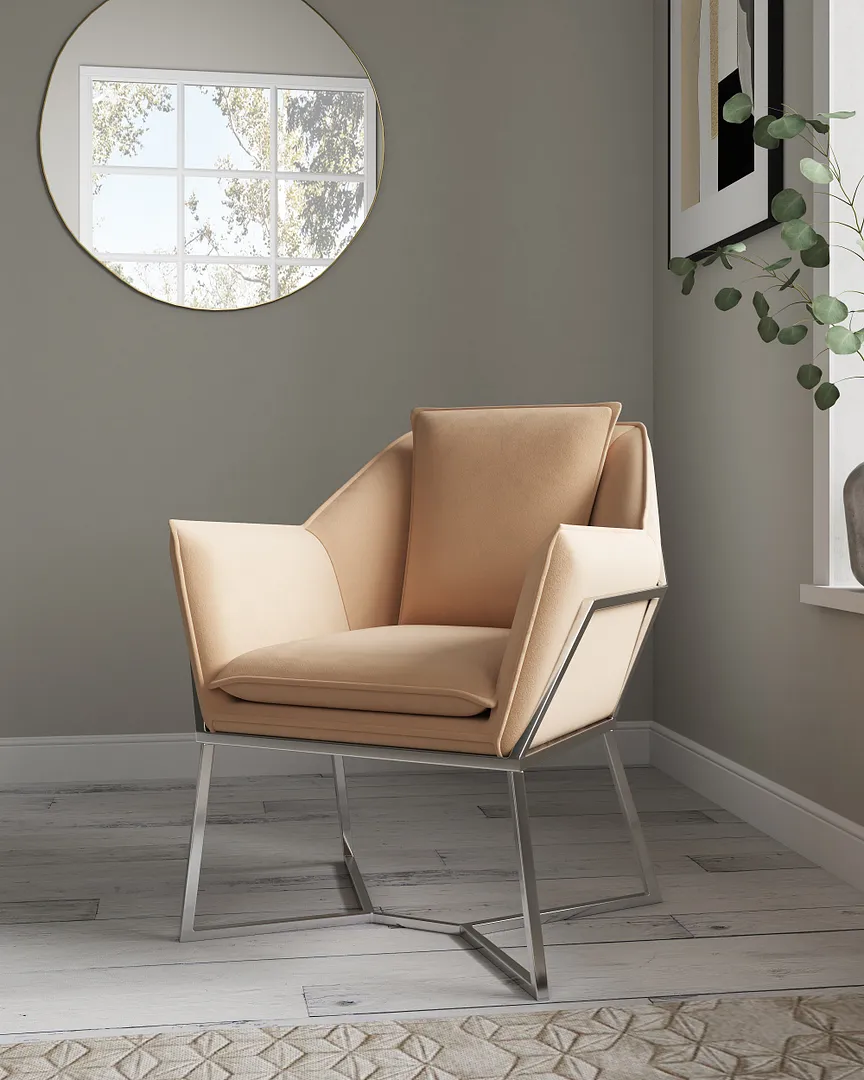 Origami Velvet Accent Chair
